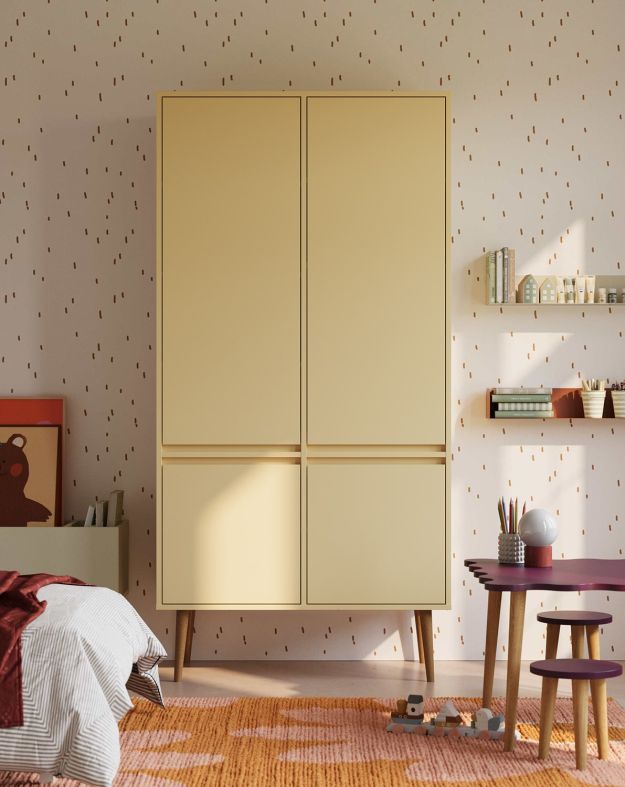 Fenris KIDS tiefer Kleiderschrank mit Stange SZF4K 