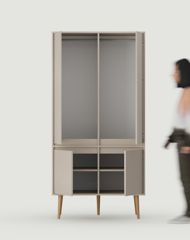 Tiefer Schrank mit zwei Kleiderstangen FENRIS SZF6
