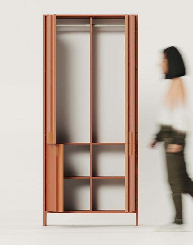 Tiefer Schrank mit zwei Kleiderstangen LAYERS LAY71