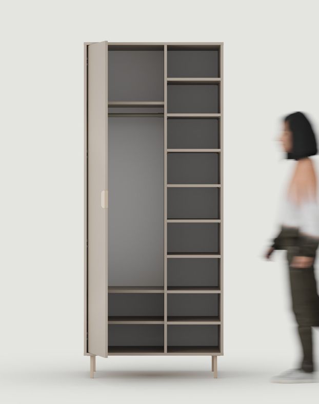 Tiefer asymmetrischer Schrank mit Kleiderstange SIGI SZSA6