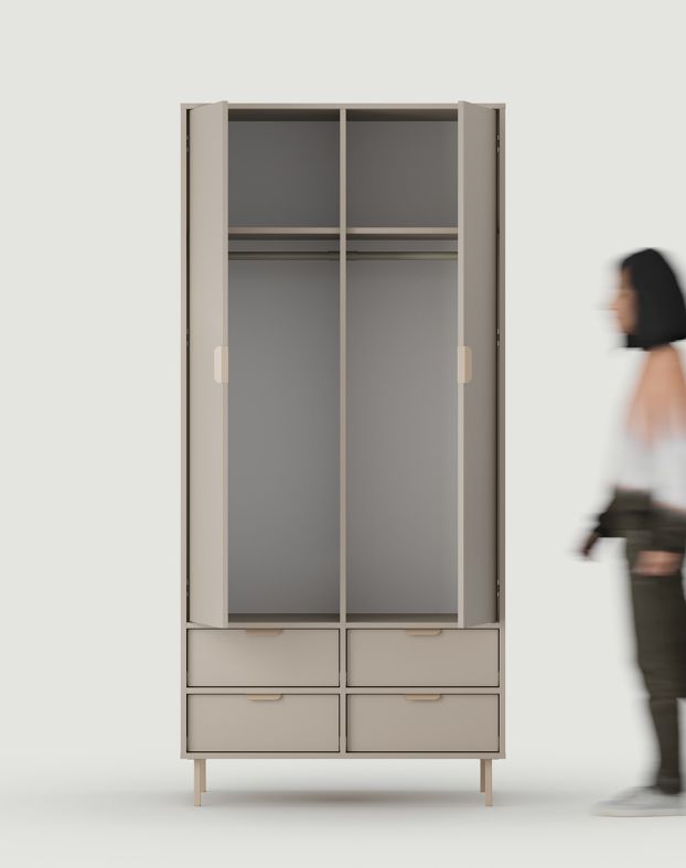 Tiefer Schrank mit zwei Kleiderstangen SIGI SZS10