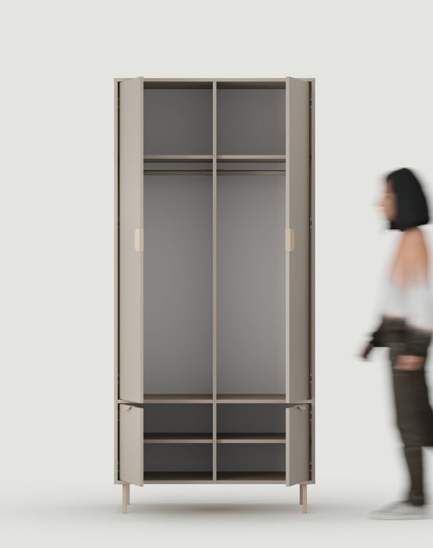 Tiefer Schrank mit zwei Kleiderstangen SIGI SZS9
