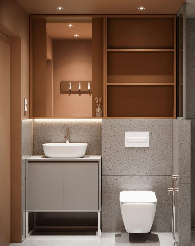 Wandhängender Badezimmerschrank mit Spiegel WLL03 