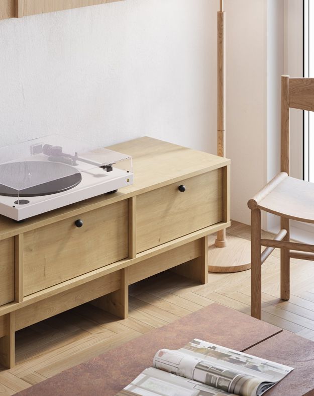Niedriger TV-Schrank im JAPANDI-Stil KABE KNTV2