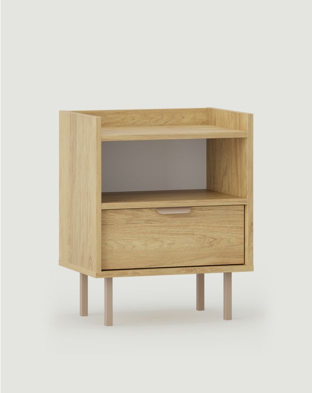 SIGI Nachttisch mit Regal und Schublade SNS04