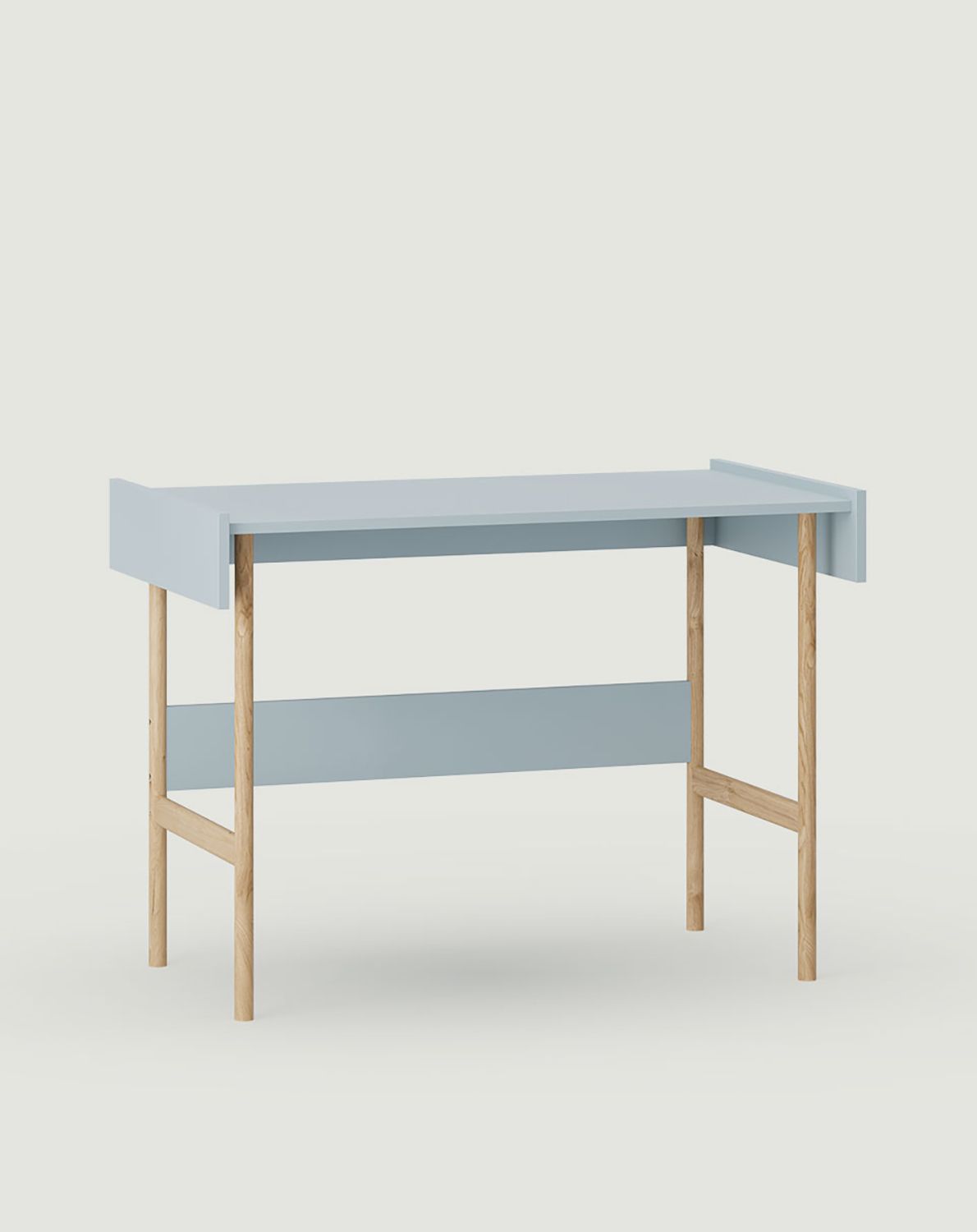 SKRA SKR87 Schreibtisch
Farbe: Taubenblau
Beine: Eiche geölt