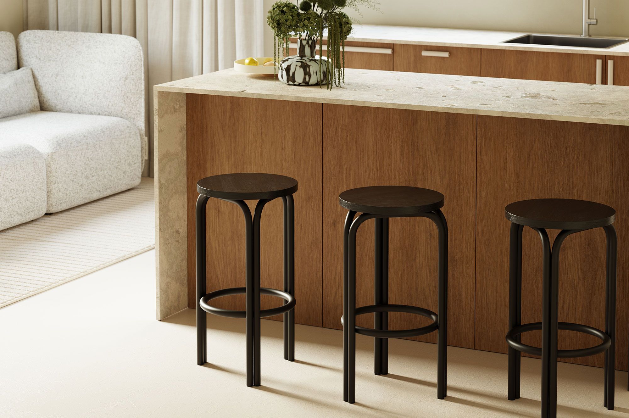 SAL Hocker Schwarzer Onyx