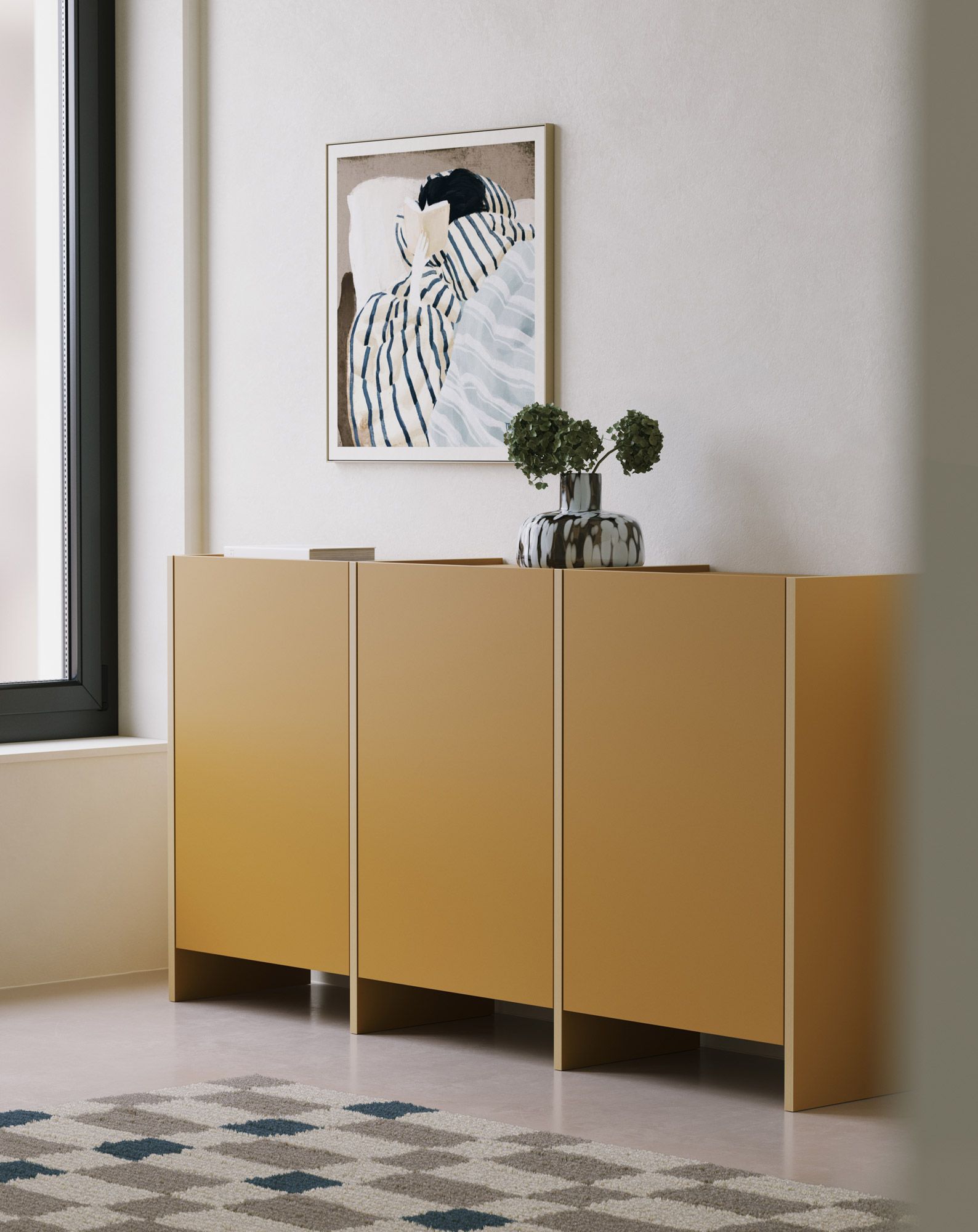 ASKA ASK08 Kommode
Farbe: Senf Vintage
Furnier: Sperrholz