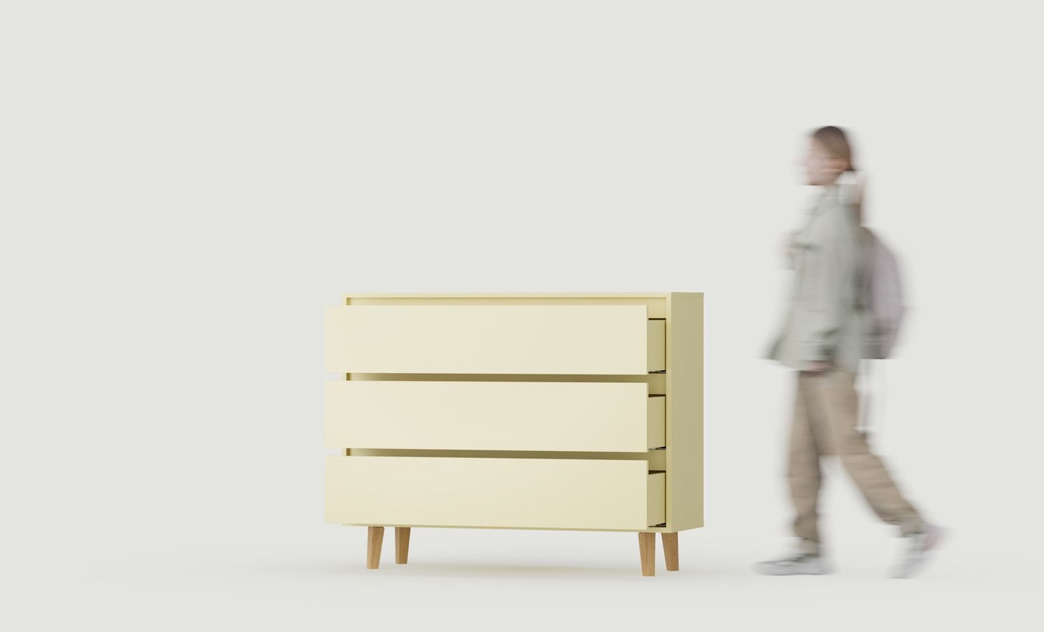 Fenris KIDS FKK1K geschlossene Kommode mit Schubladen auf Beinen 