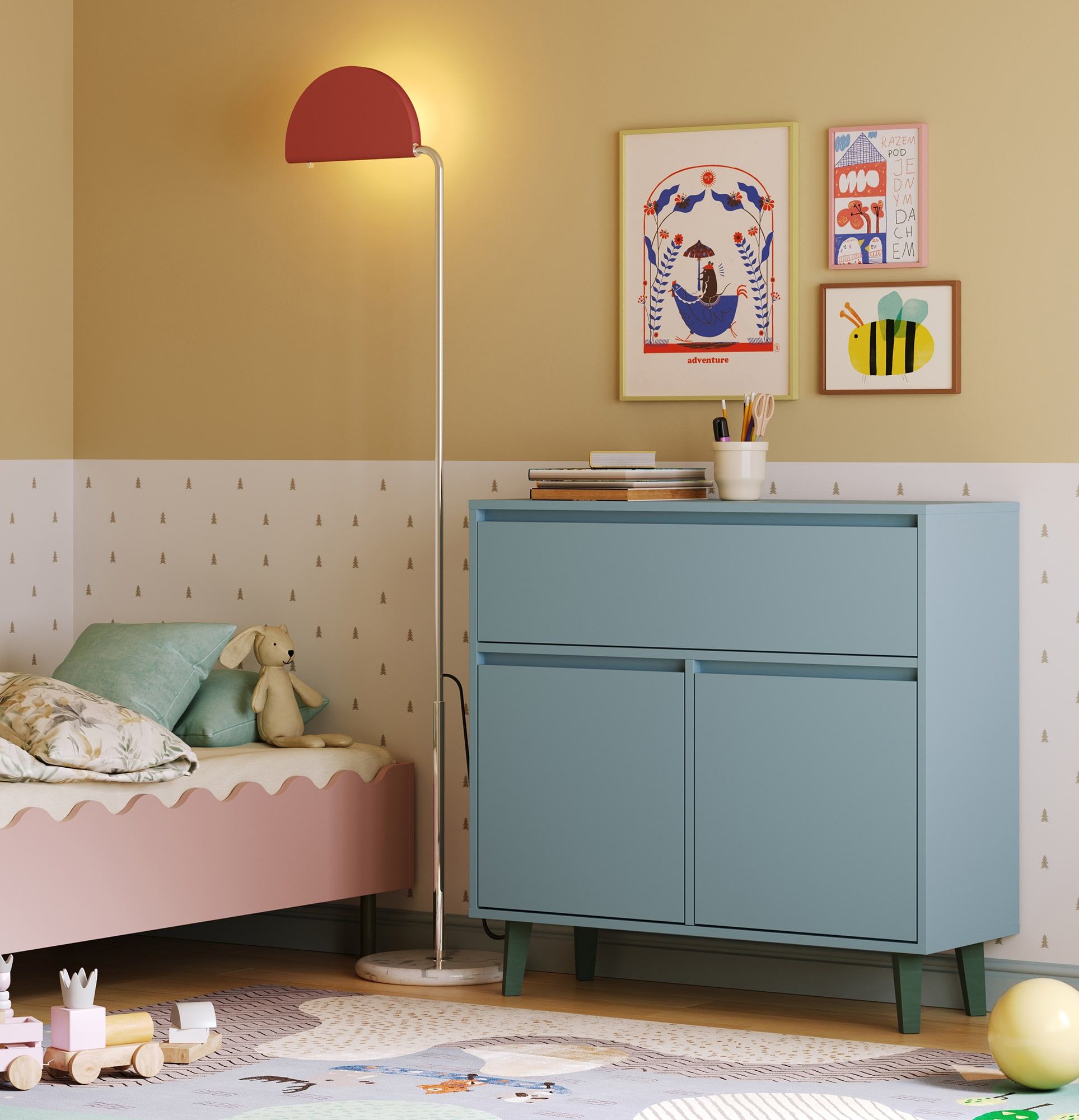 Fenris KIDS FKK6K geschlossene Kommode mit Türen auf Beinen