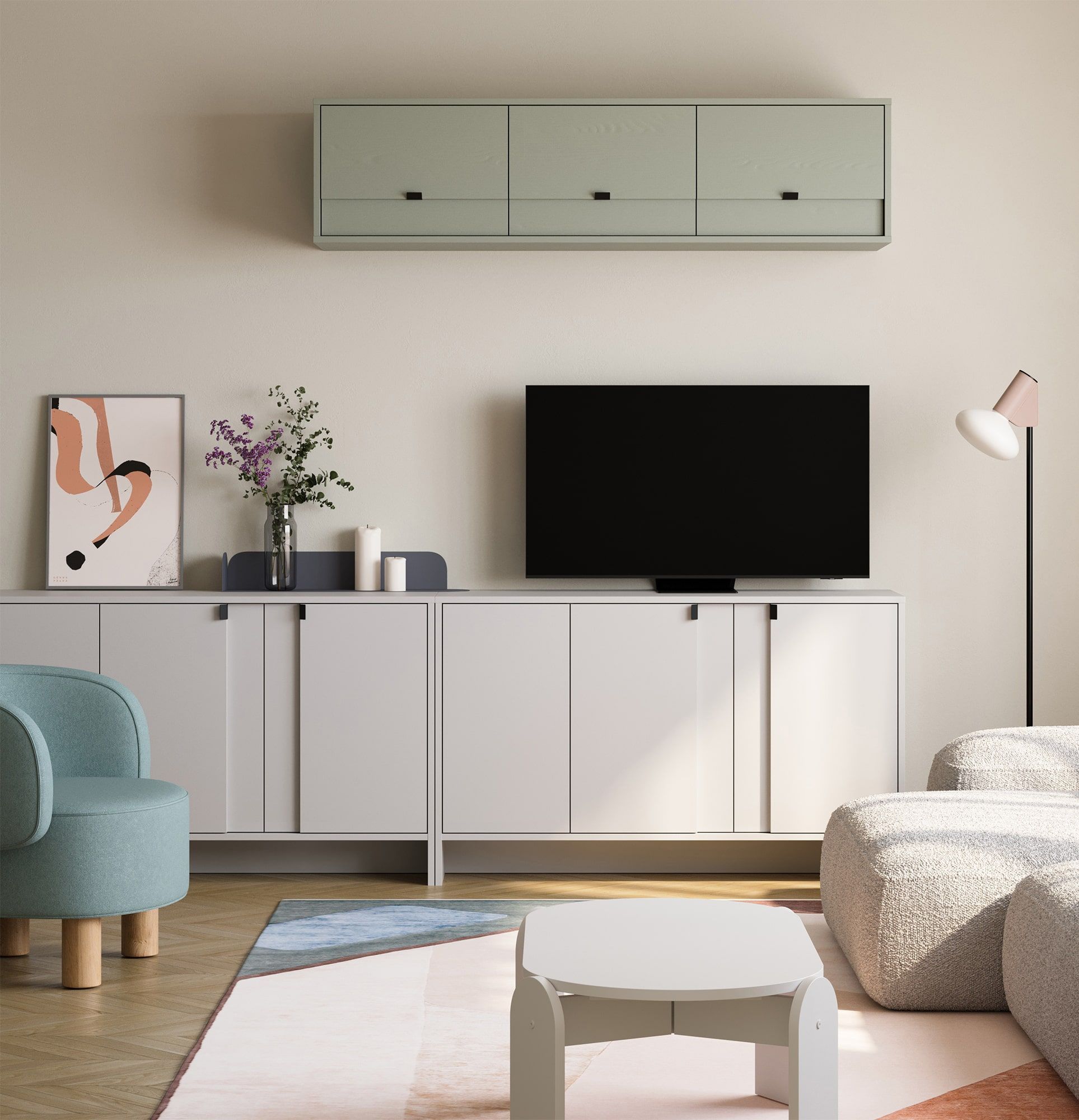LAYERS LAY09 Kommode
Farbe: Silent Grey
Zweite Schicht Frontfarbe: Silent Grey
Griff: LAYERS 42 Black Onyx