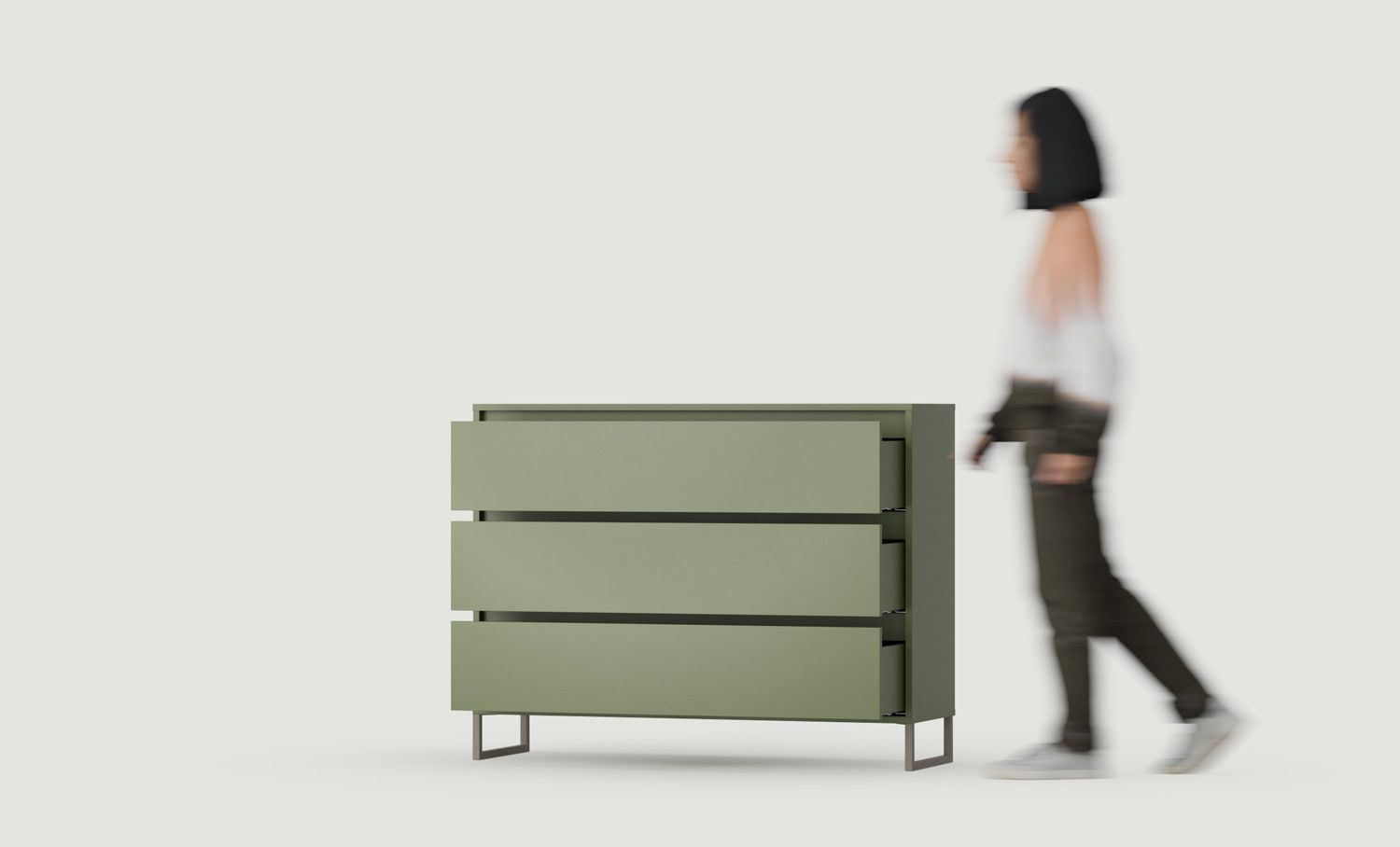 OKK1 große Kommode ODIS
Farbe: Zypressengrün
Farbe der Beine: ODIS Stahlgrau Beige