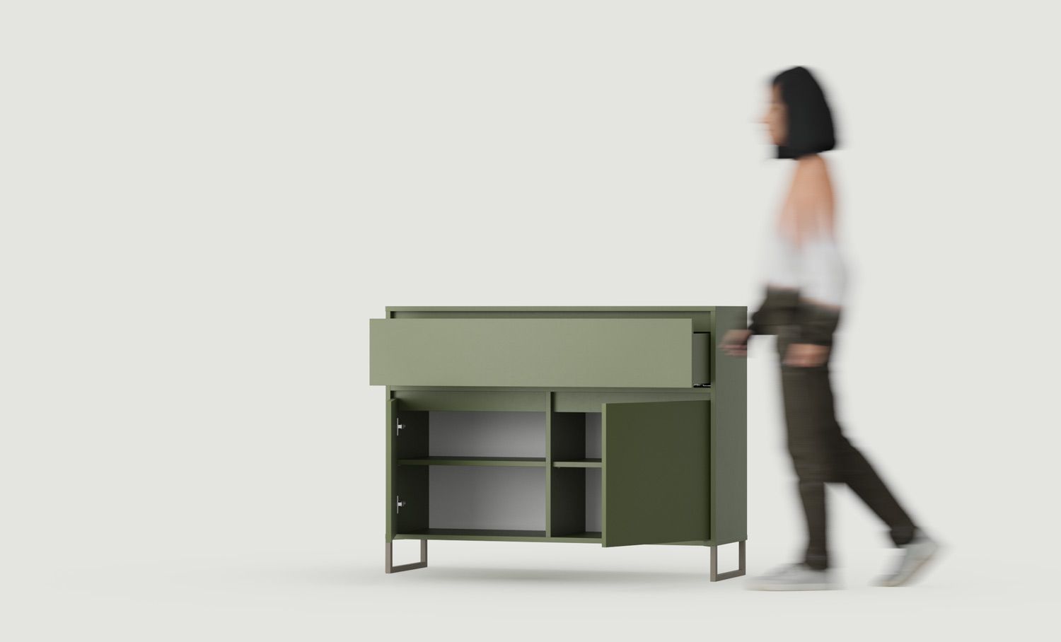 OKK6 große Kommode ODIS
Farbe: Zypressengrün
Farbe der Beine: ODIS Steel Grey Beige