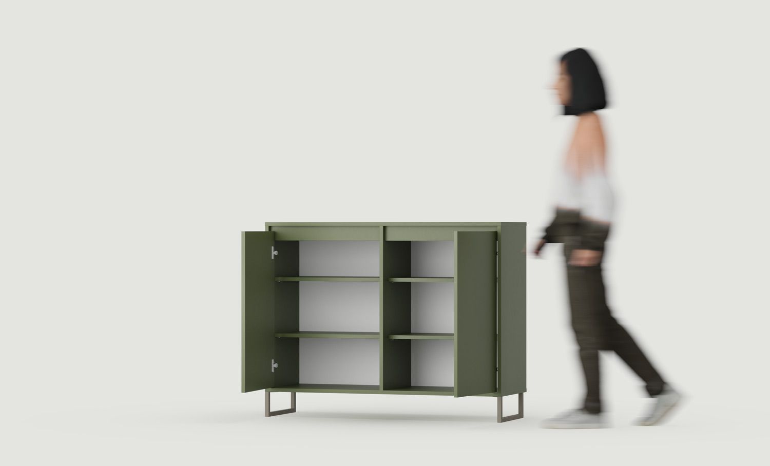 OKK2 große Kommode ODIS
Farbe: Zypressengrün
Farbe der Beine: ODIS Stahlgrau Beige