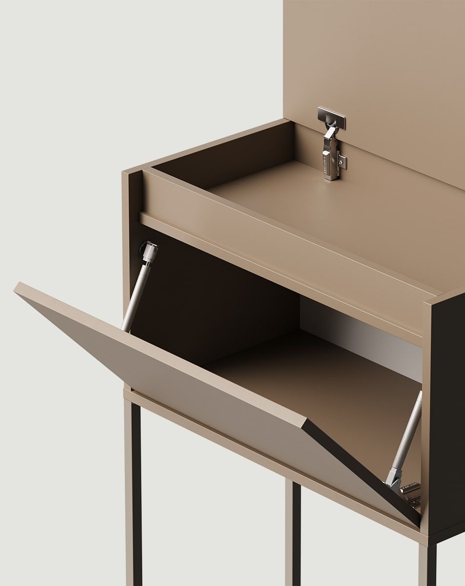ODIS KD1 Kommode
Farbe: Cappuccino
Farbe der Beine: Stahl ODIS Schwarz