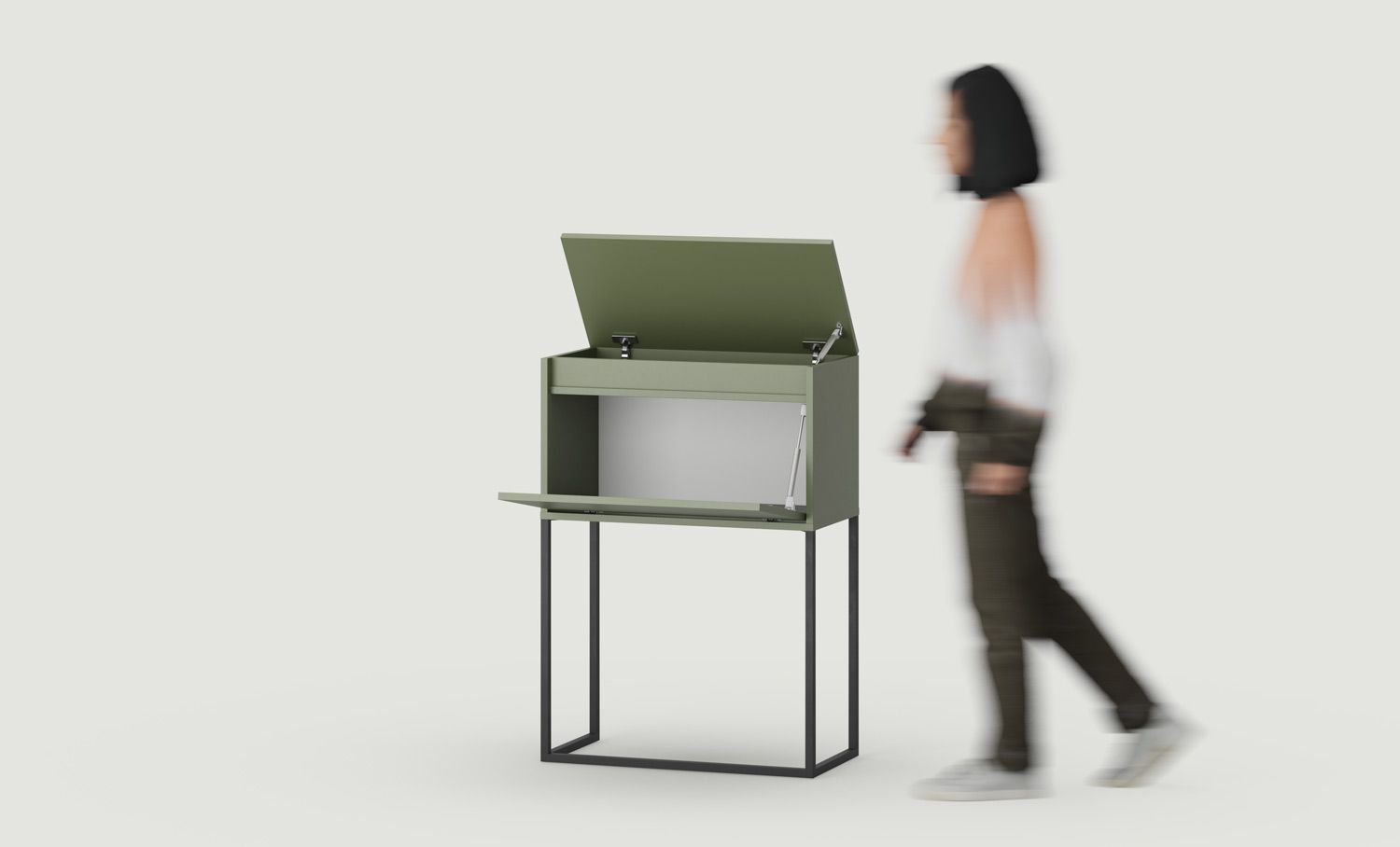 ODIS KD1 Kommode
Farbe: Zypresse Grün
Farbe der Beine: Stahl ODIS Schwarz