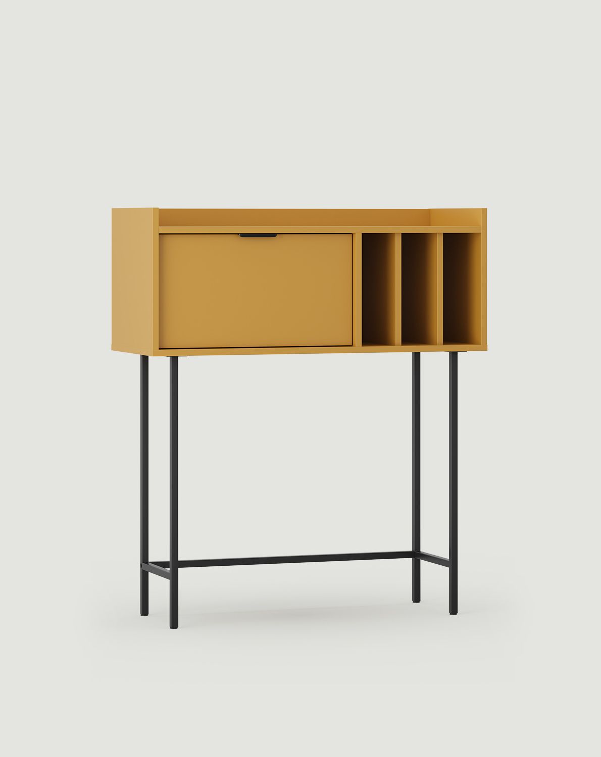 Hohe Konsole SIGI KSW1
Farbe: Senf Vintage
Bein: Schwarz
Griff: Ling Schwarz