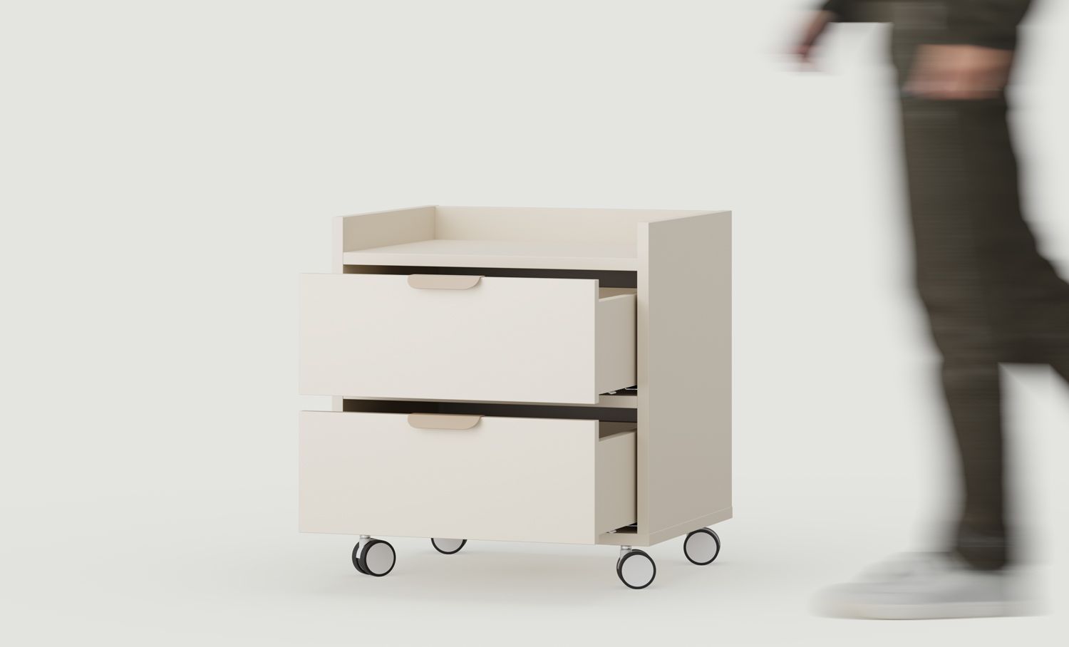 SIGI Bürocontainer auf Rollen SKKPRO2
Farbe: Champagnerbeige
Rollen: Weiß und schwarz
Griff: LAYERS 110 Champagnerbeige
                            