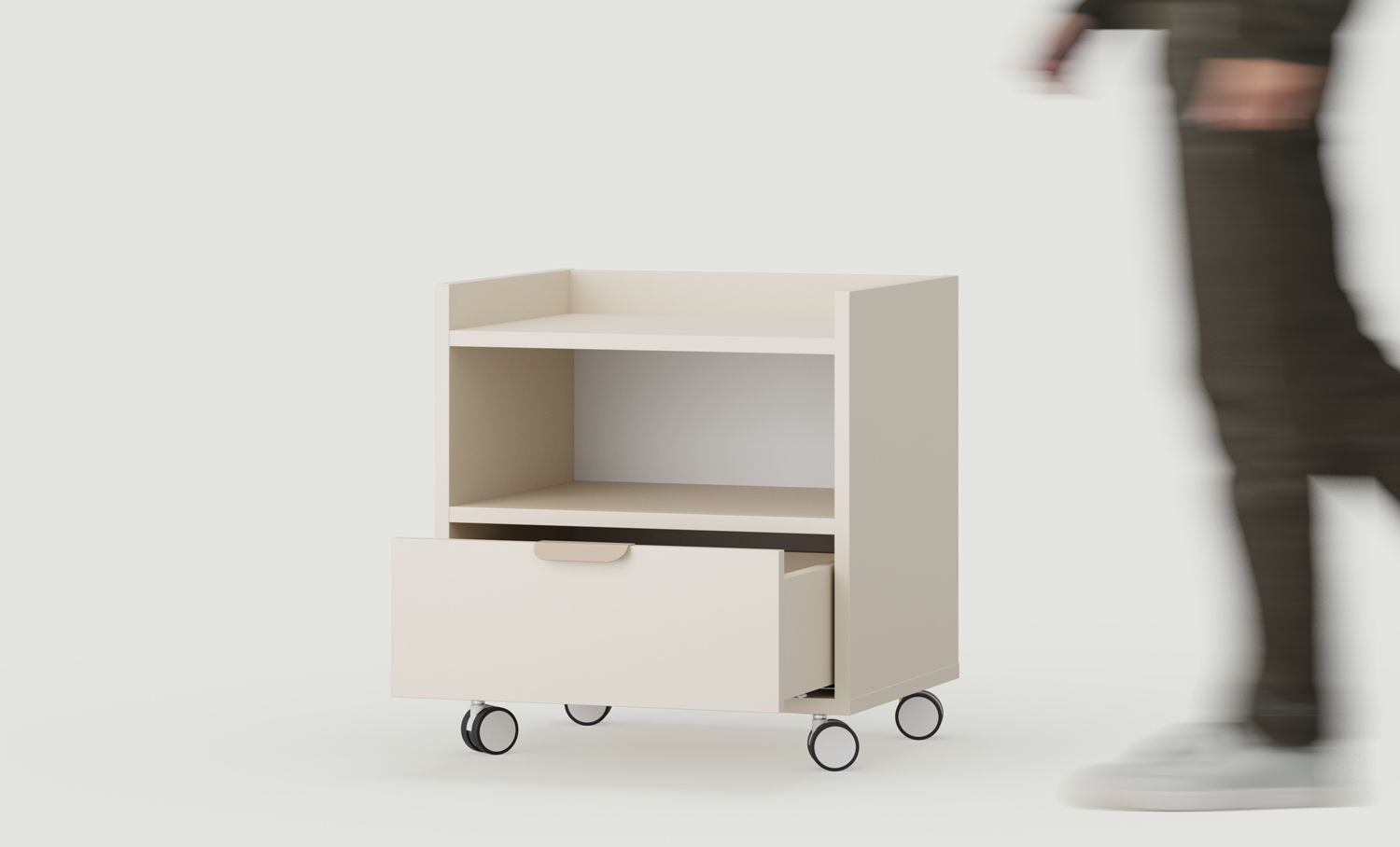 SIGI Bürocontainer auf Rollen SKKPRO3
Farbe: Champagnerbeige
Rollen: Weiß und schwarz
Handgriff: LAYERS 110 Champagnerbeige
                            