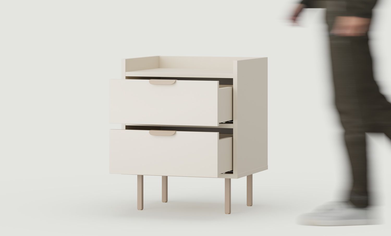 SIGI Büro-Sockel SKPRO2
Farbe: Champagnerbeige
Bein: Cappuccino
Griff: LAYERS 110 Cappuccino