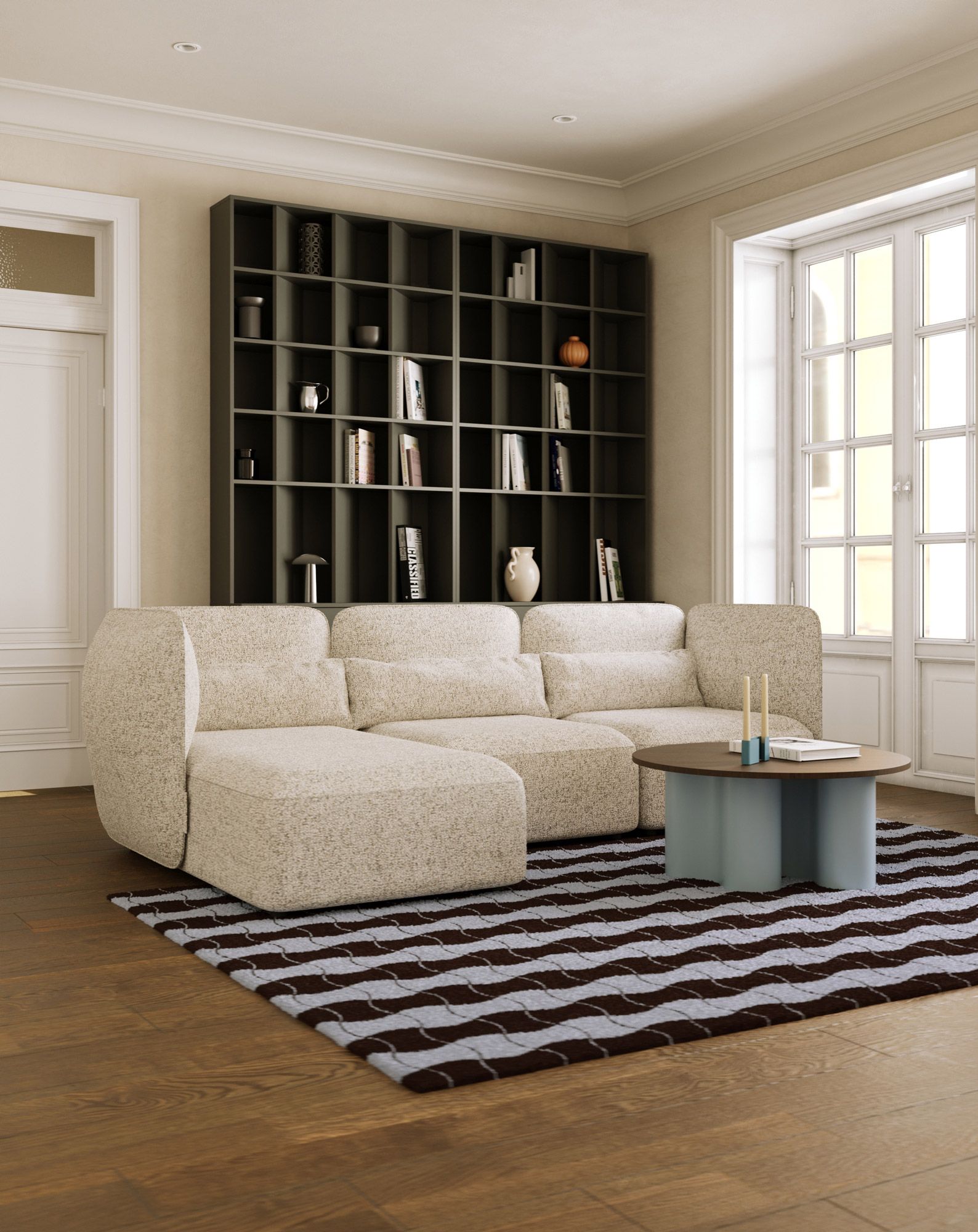 Dreisitziges Ecksofa NEDO NED05L - linke Seite