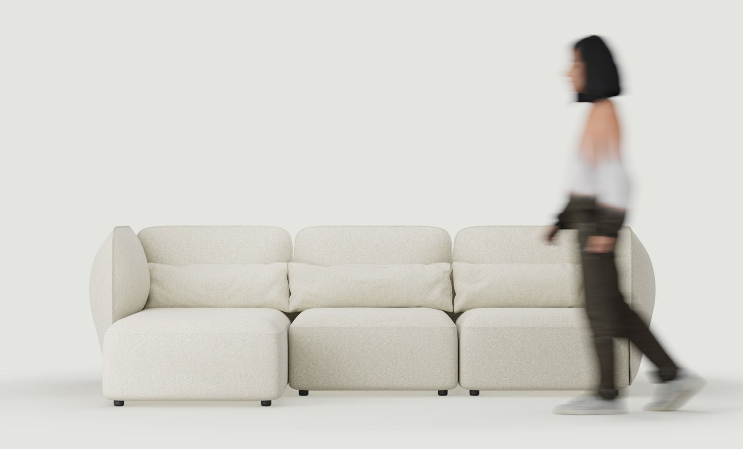 Dreisitziges Ecksofa NEDO NED05L - linke Seite