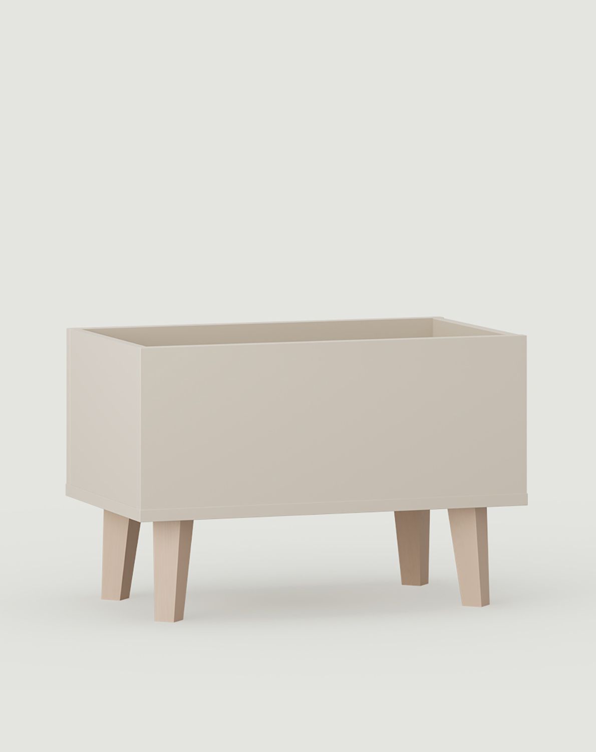 FENRIS Topfdeckel auf Holzbeinen DF01
Farbe: Wrapping Cashmere
Bein: Trapez Buche Beige