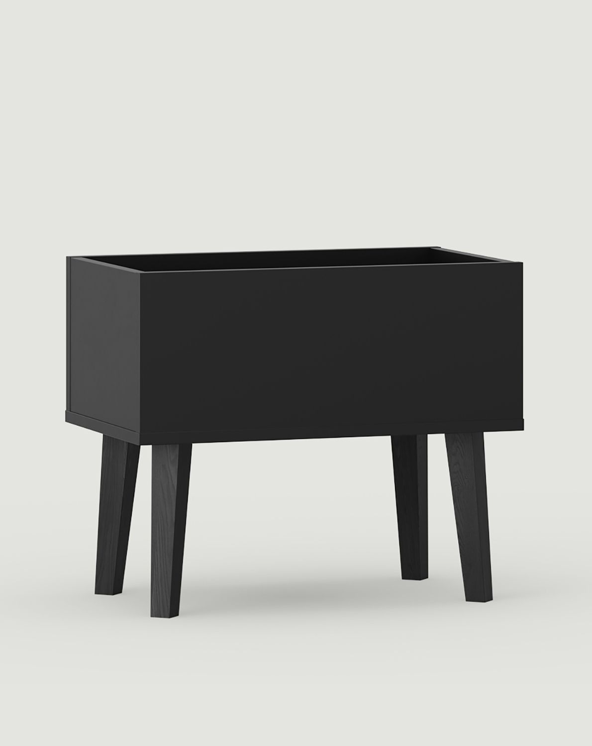 FENRIS Topfdeckel auf Holzbeinen DF03
Farbe: Schwarzer Onyx
Bein: Trapezförmige Kiefer Schwarz