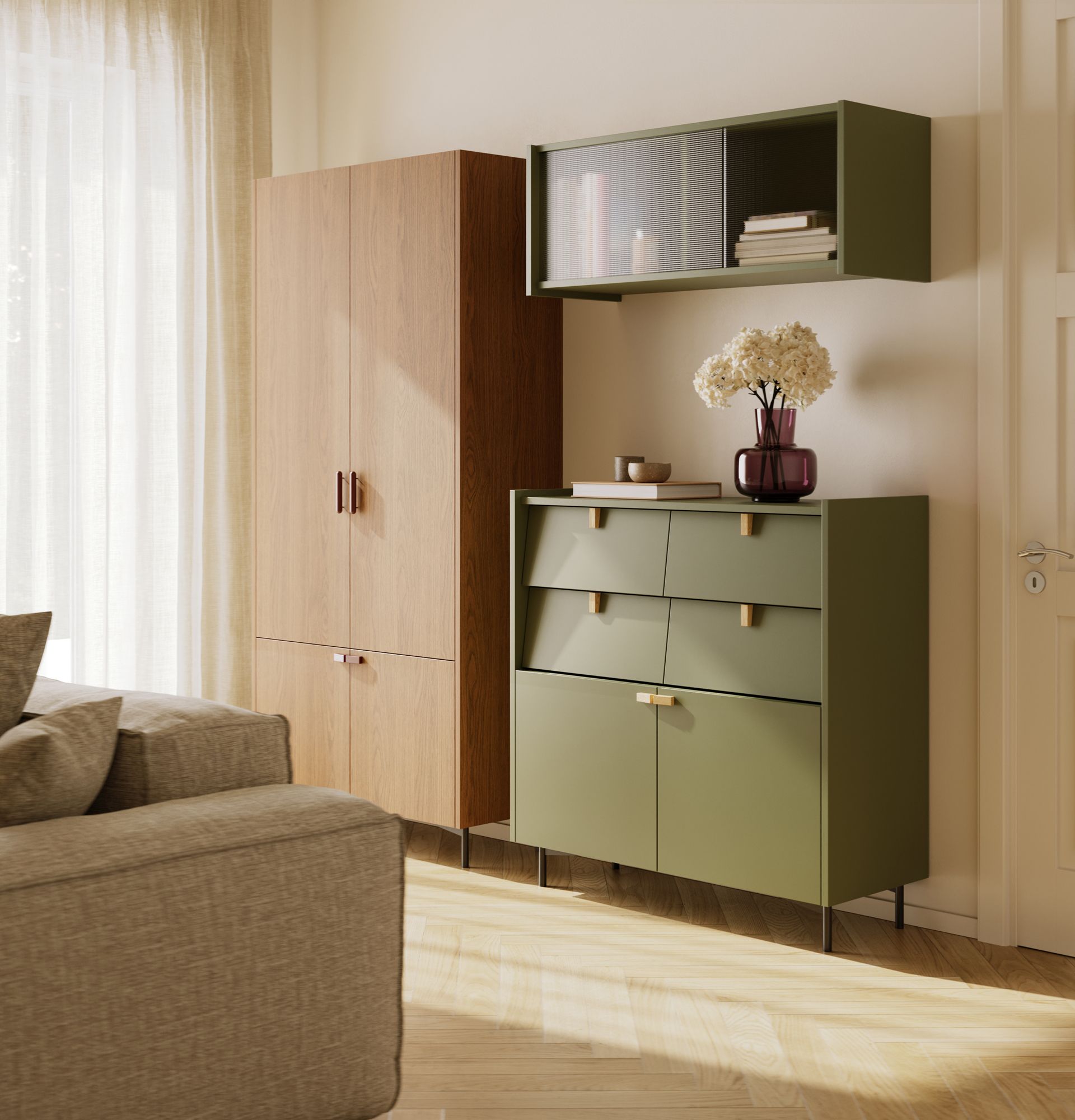 SKRA SKR81 Pavillon mit Doppelverglasung
Farbe: Zypressengrün
Glas: Ornamental Mons
