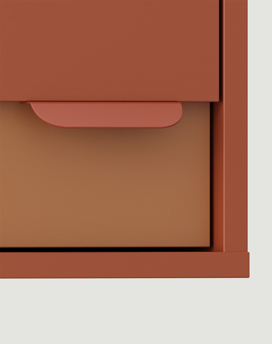 LAYERS dreifach Pfau LAY31
Farbe: Fiery Terracotta
Zweite Schicht Frontfarbe: Sahara Deep
Griff: LAYERS 110 Feuer-Terrakotta