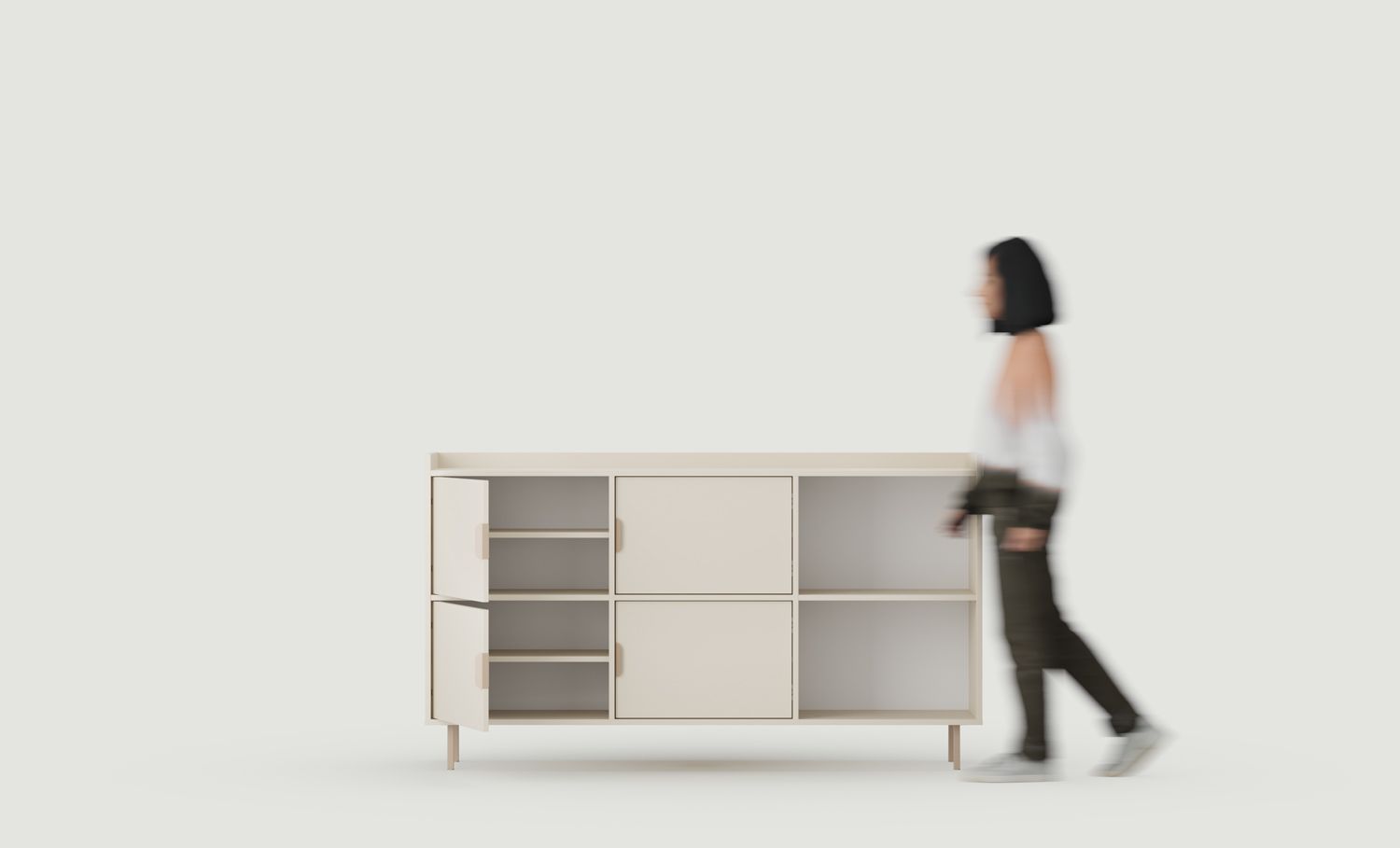 SIGI Büro-Bücherregal SRPRO2
Farbe: Champagnerbeige
Bein: Cappuccino
Griff: LAYERS 110 Cappuccino