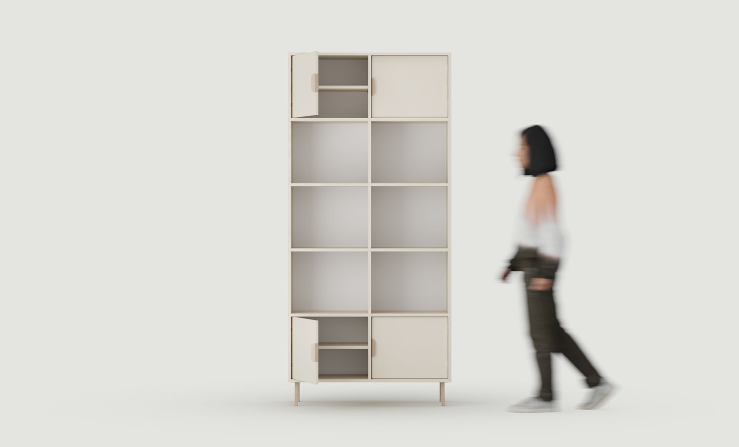 SIGI office hohes Bücherregal SRWPRO2
Farbe: Champagnerbeige
Bein: Cappuccino
Griff: LAYERS 110 Cappuccino
                            