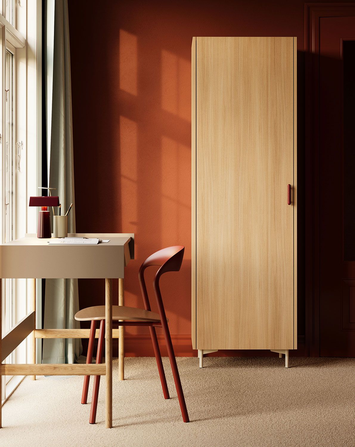 SKRA SKR72 Sockel
Farbe: Sand Eiche
Griff: Zigarre Burgund
Unterer Griff: Knauf Burgundy
Bein: Milky Way
                            
                            