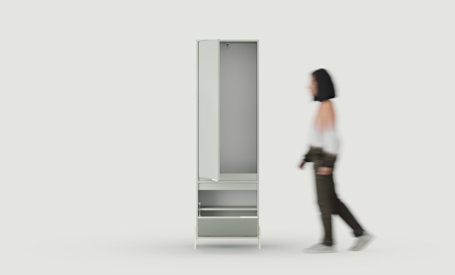 INEA IS1 Säule
Farbe: Milk Pistachio
Farbe der Beine und Griffe: Stahl Inea Milky Way