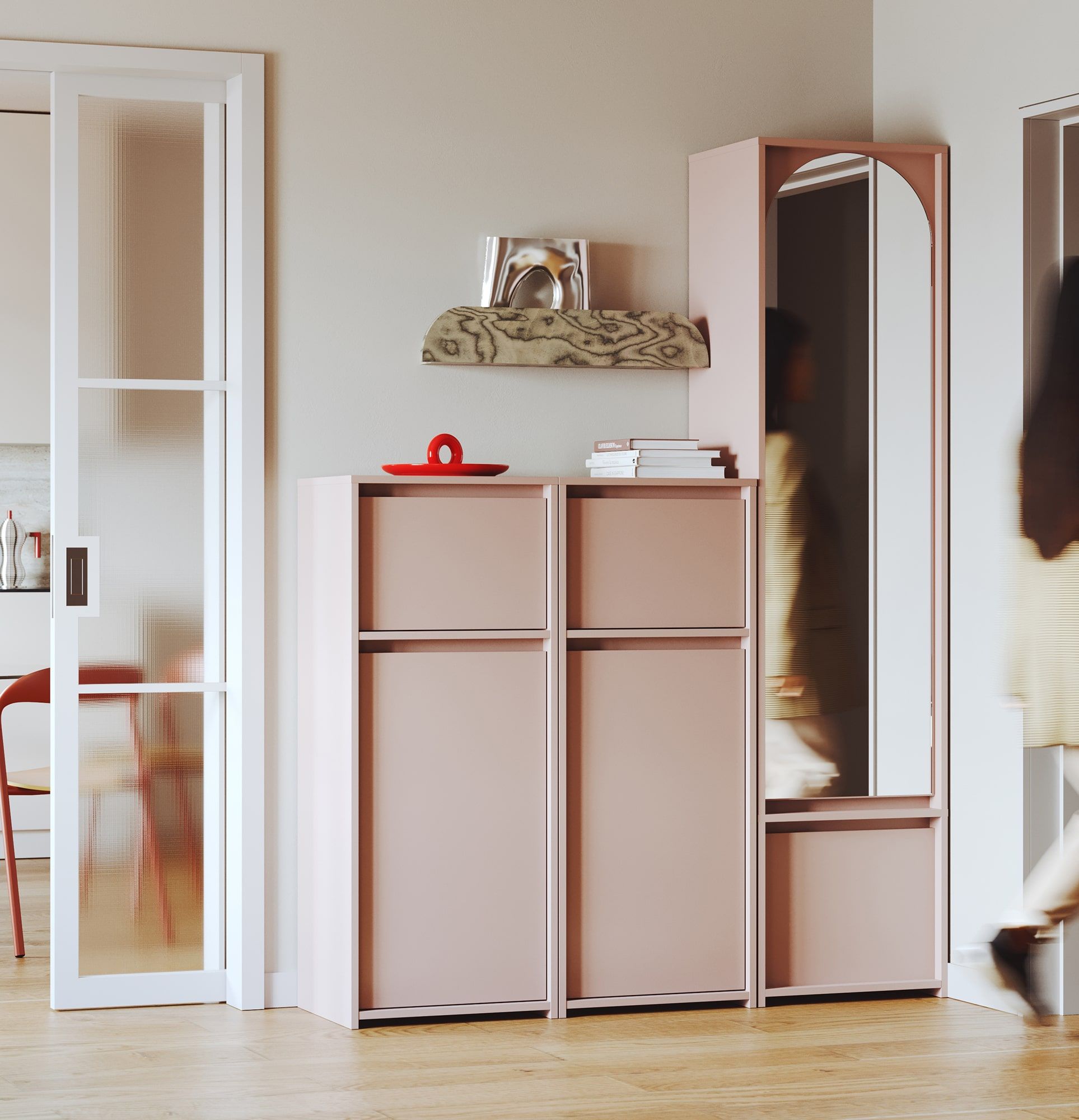 RAGNAR Sockel mit Spiegel RA05
Farbe: Antikes Rosa