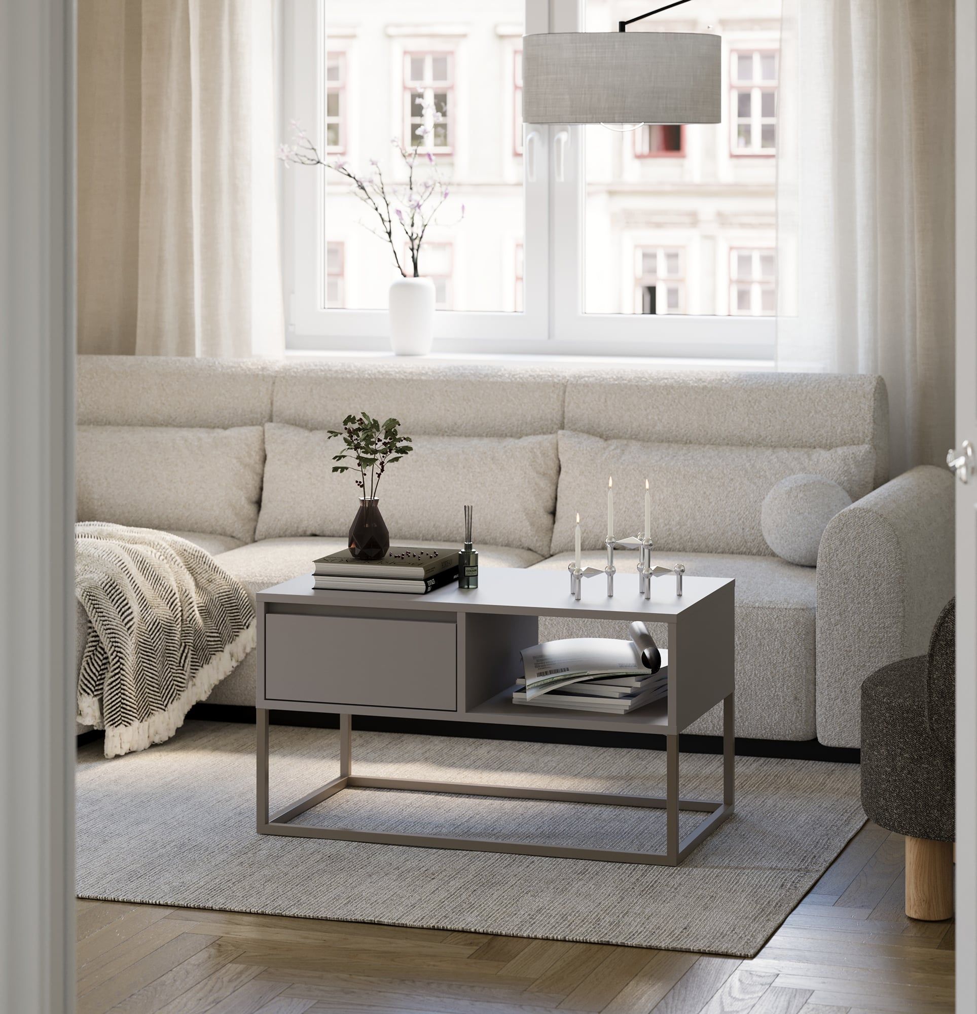 Couchtisch BJORN SD1 90CM
Farbe: Moondust
Farbe der Beine: Graubeige Beine