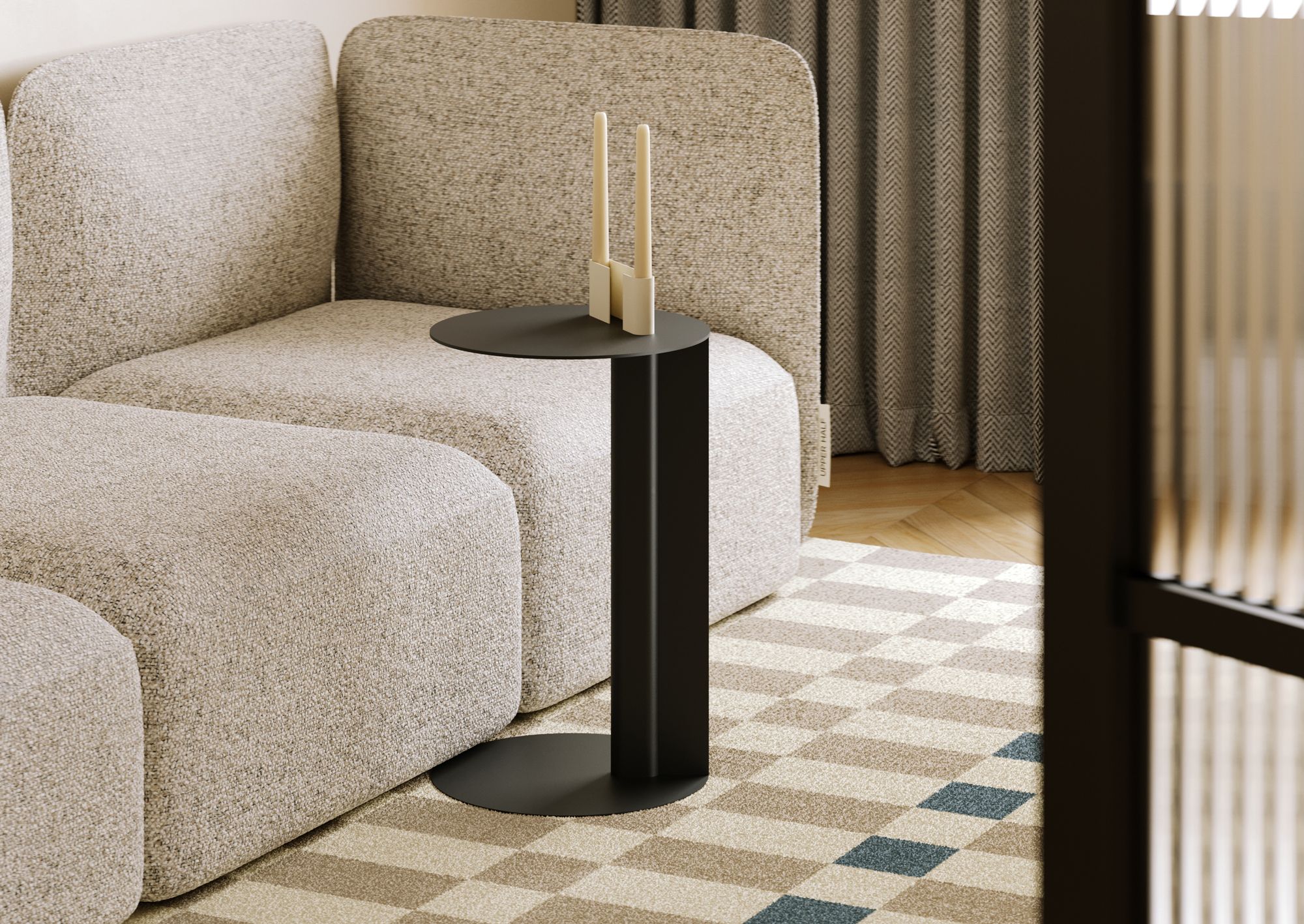 Stahl-Beistelltisch RONDO Lagune