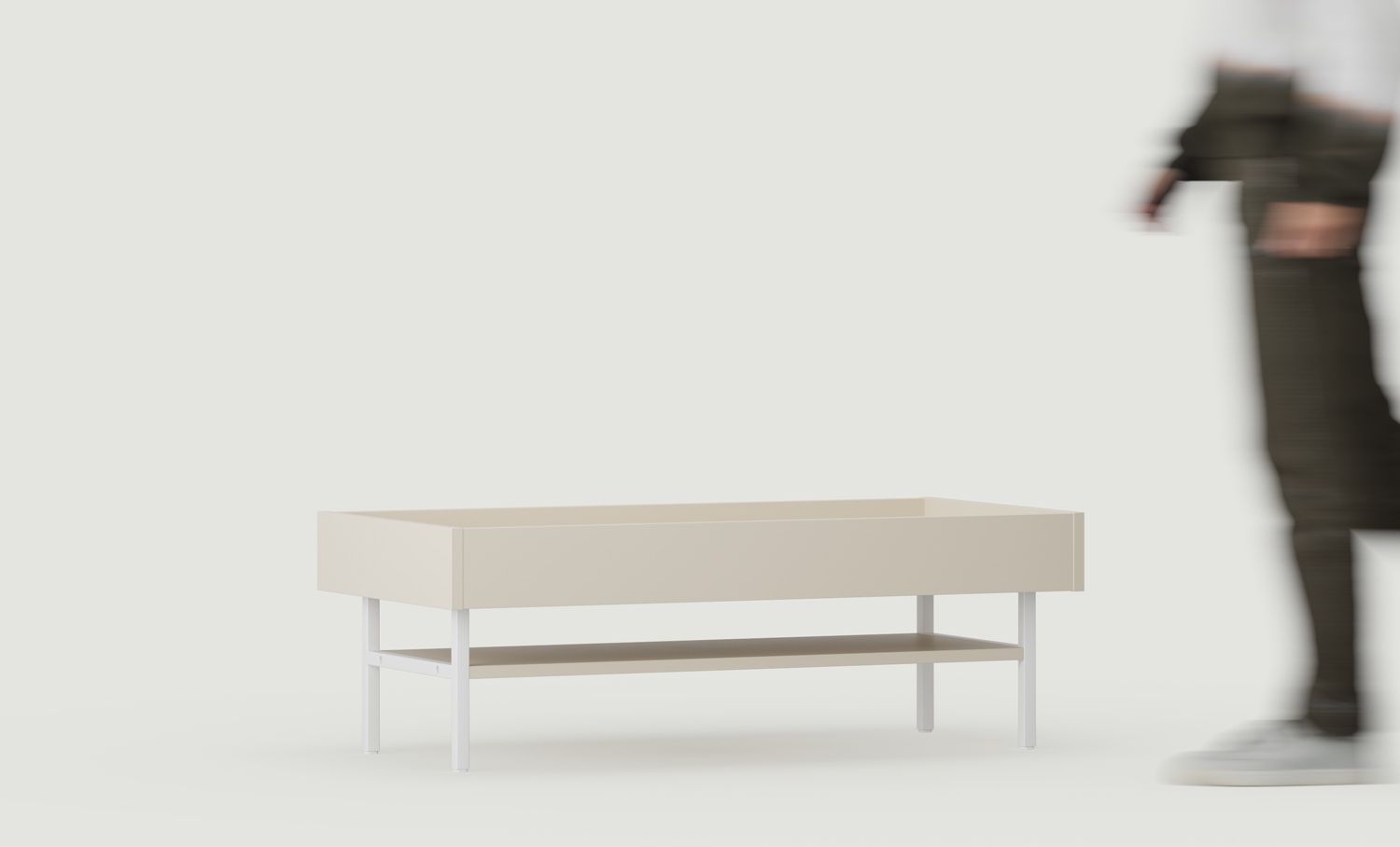 SIGI Couchtisch mit Ablage SSK3
Farbe: Champagner Beige
Bein: Weiß