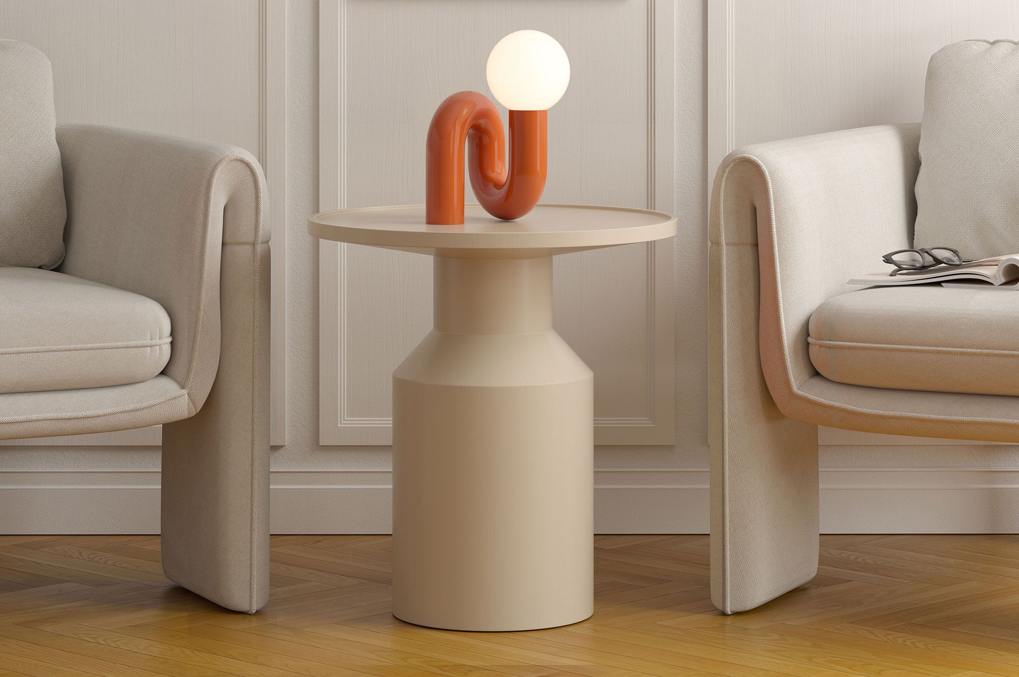 Couchtisch aus Holz FLAT SK2 Champagne