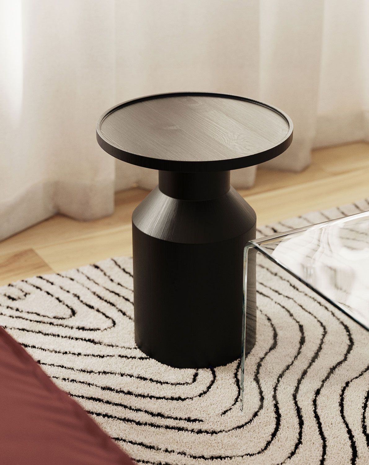 Hilfstisch aus Holz FLAT SP2 Schwarz