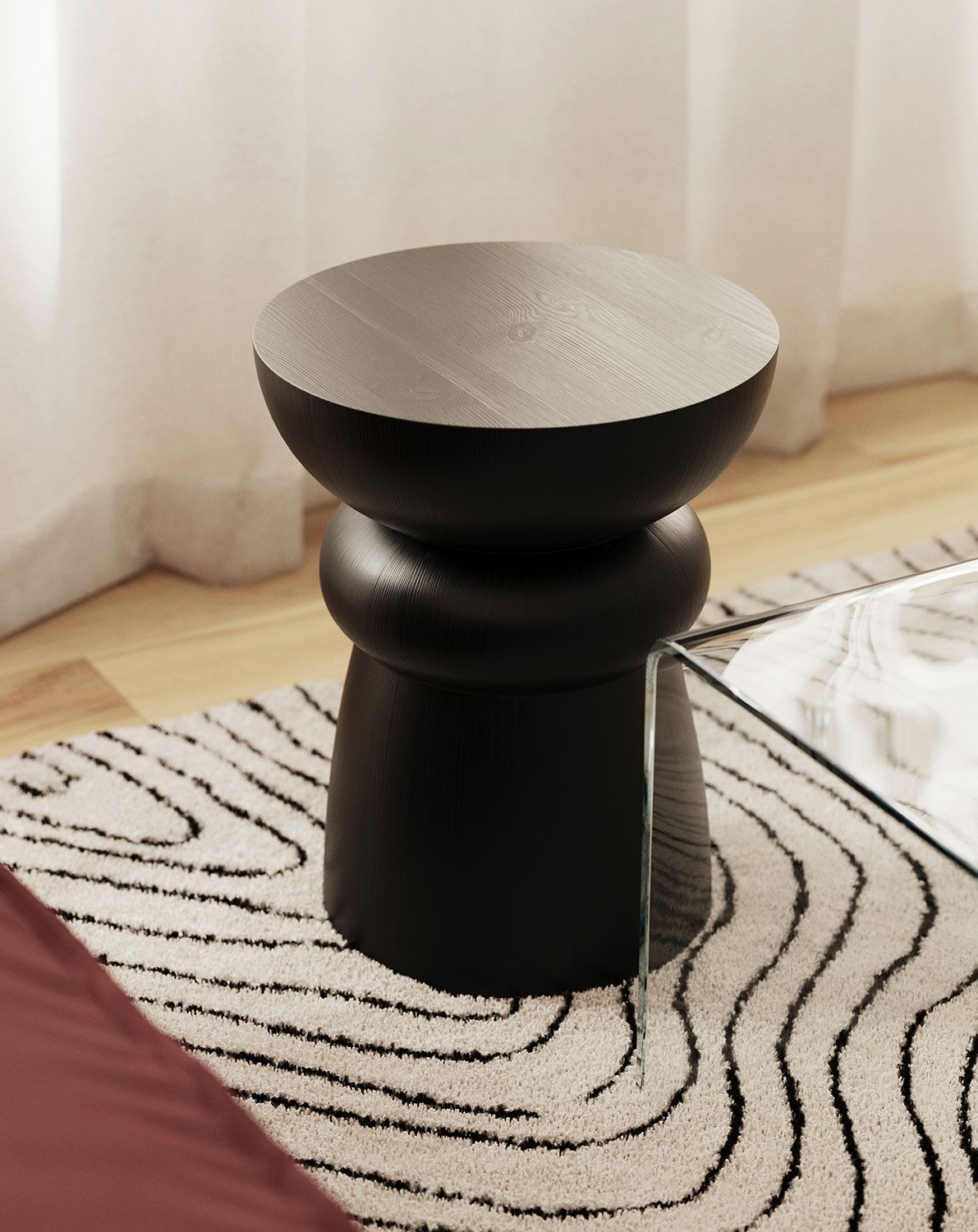 Hilfstisch aus Holz FOLD SP5 Schwarz