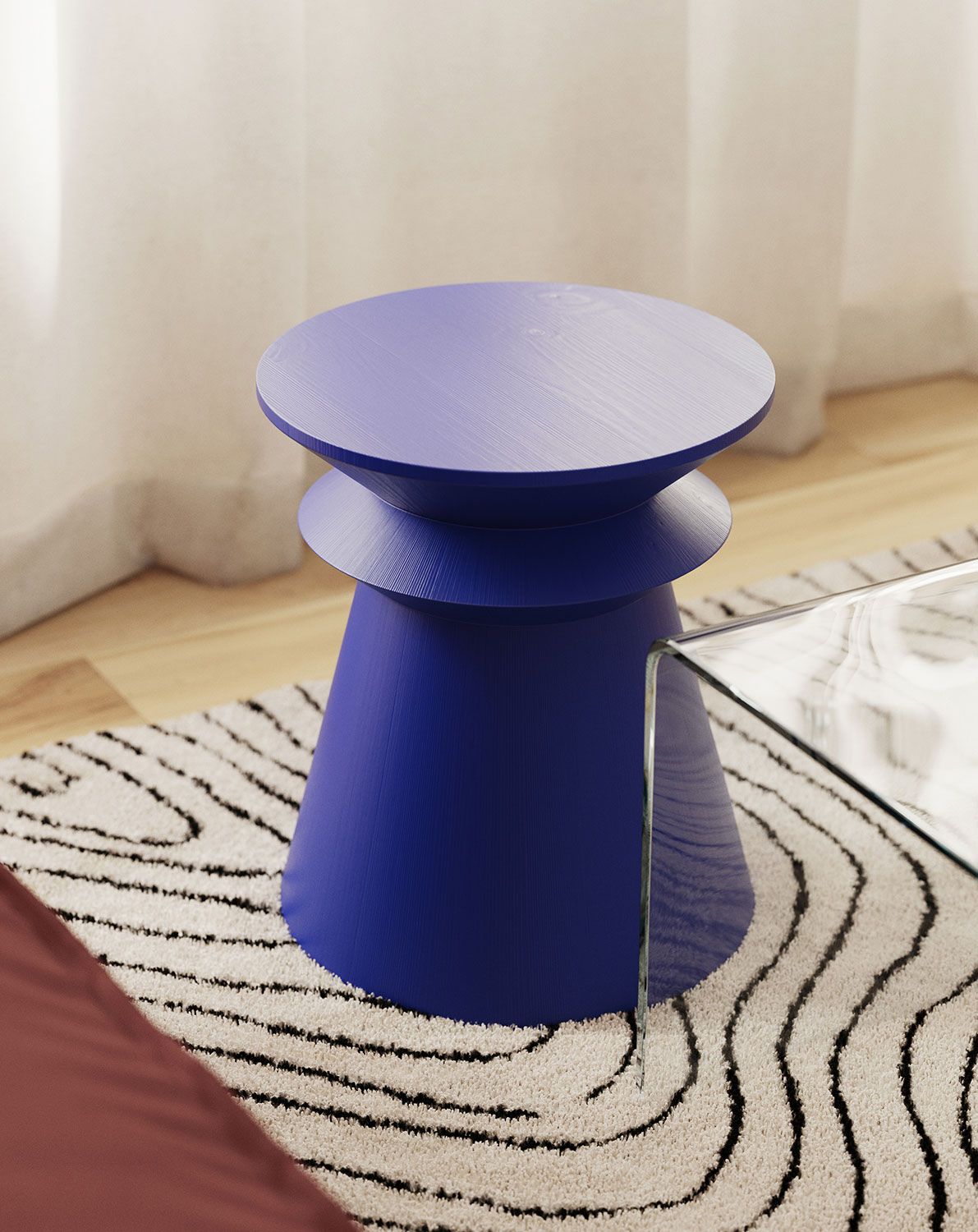 Hilfstisch aus Holz LINE2 SP4 Cobalt