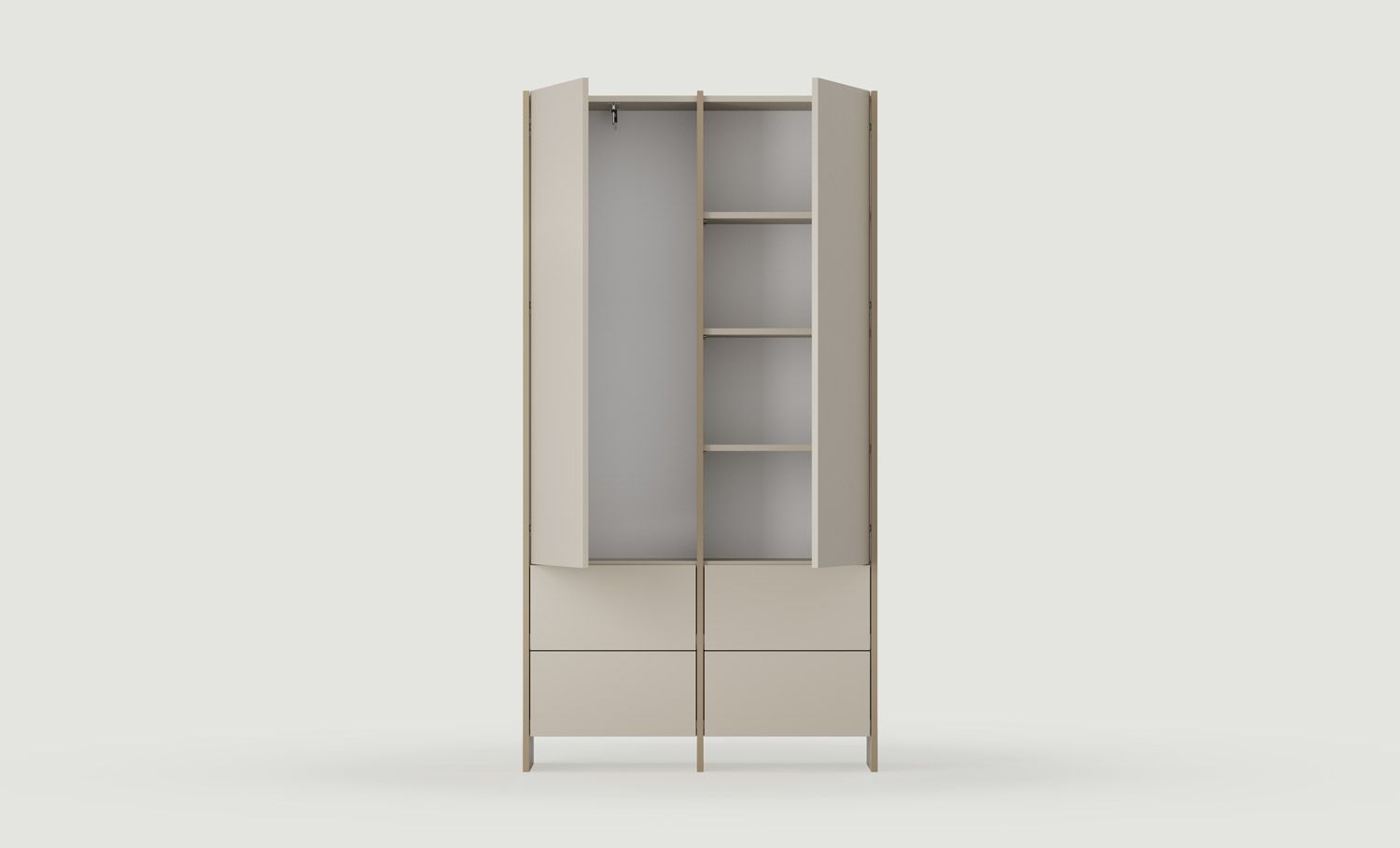 ASKA ASK19 Kleiderschrank
Farbe: Champagner Beige
Furnier: Cappuccino

