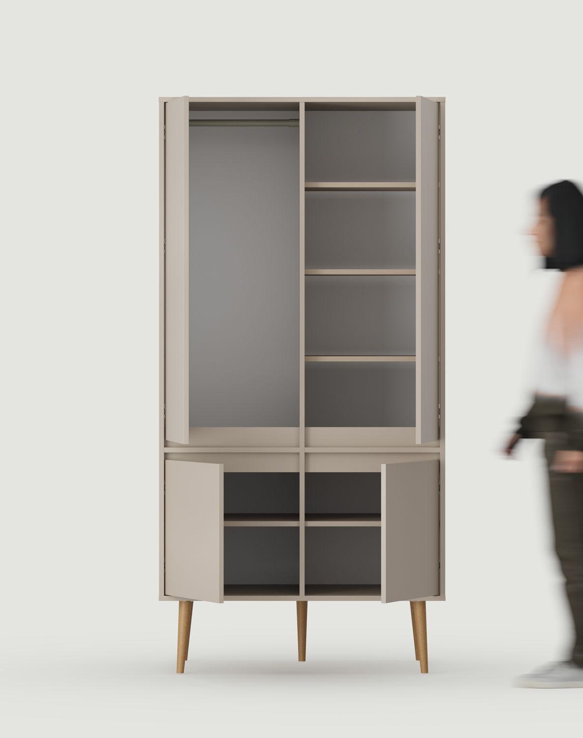 Tiefer Schrank mit Kleiderstange FENRIS SZF4