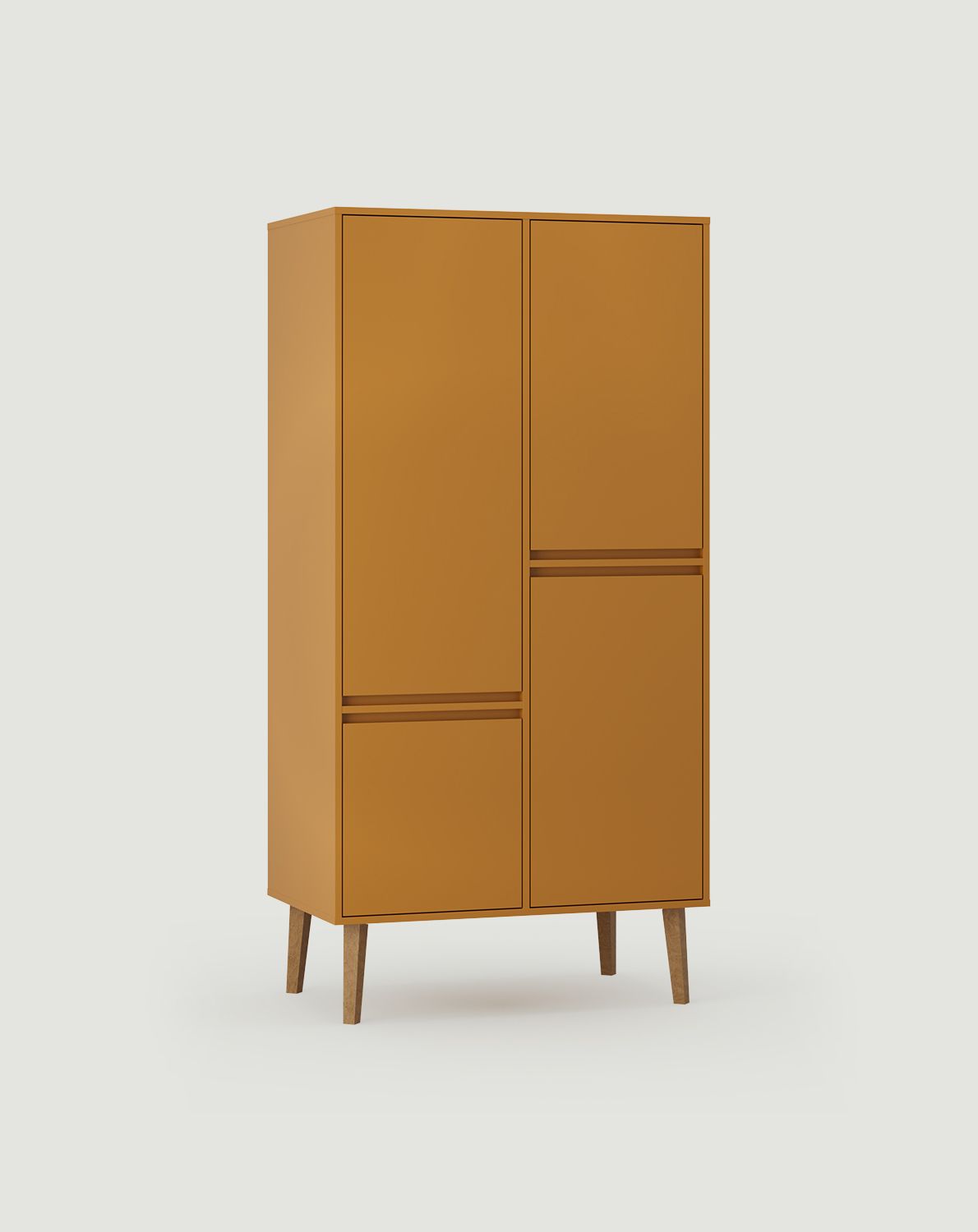 FENRIS tiefer Kleiderschrank mit Stange SZF5
Farbe: Senf Vintage
Beine: Trapezförmiges Buchenholz Gebeizt