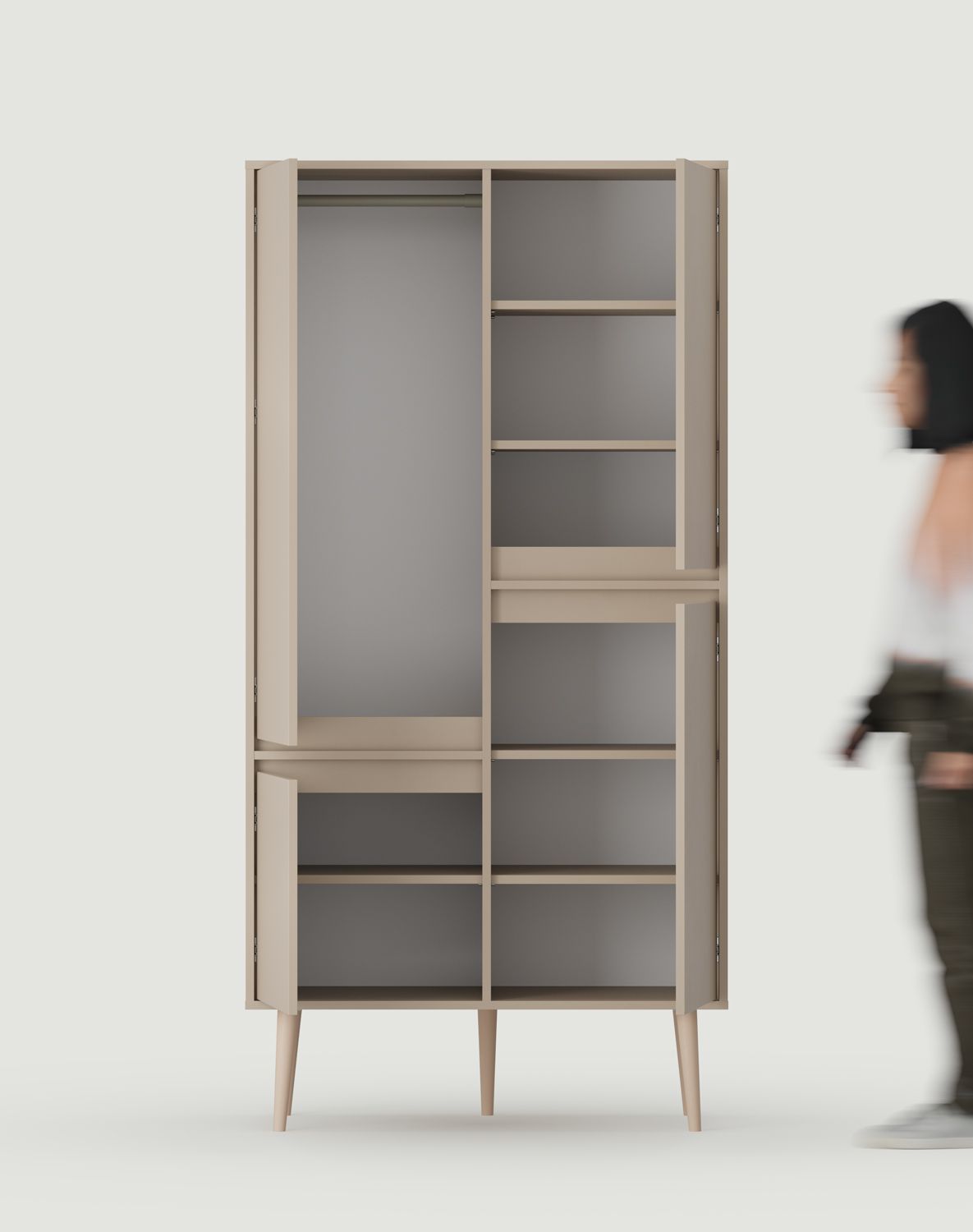 Tiefer Schrank mit Kleiderstange FENRIS SZF5