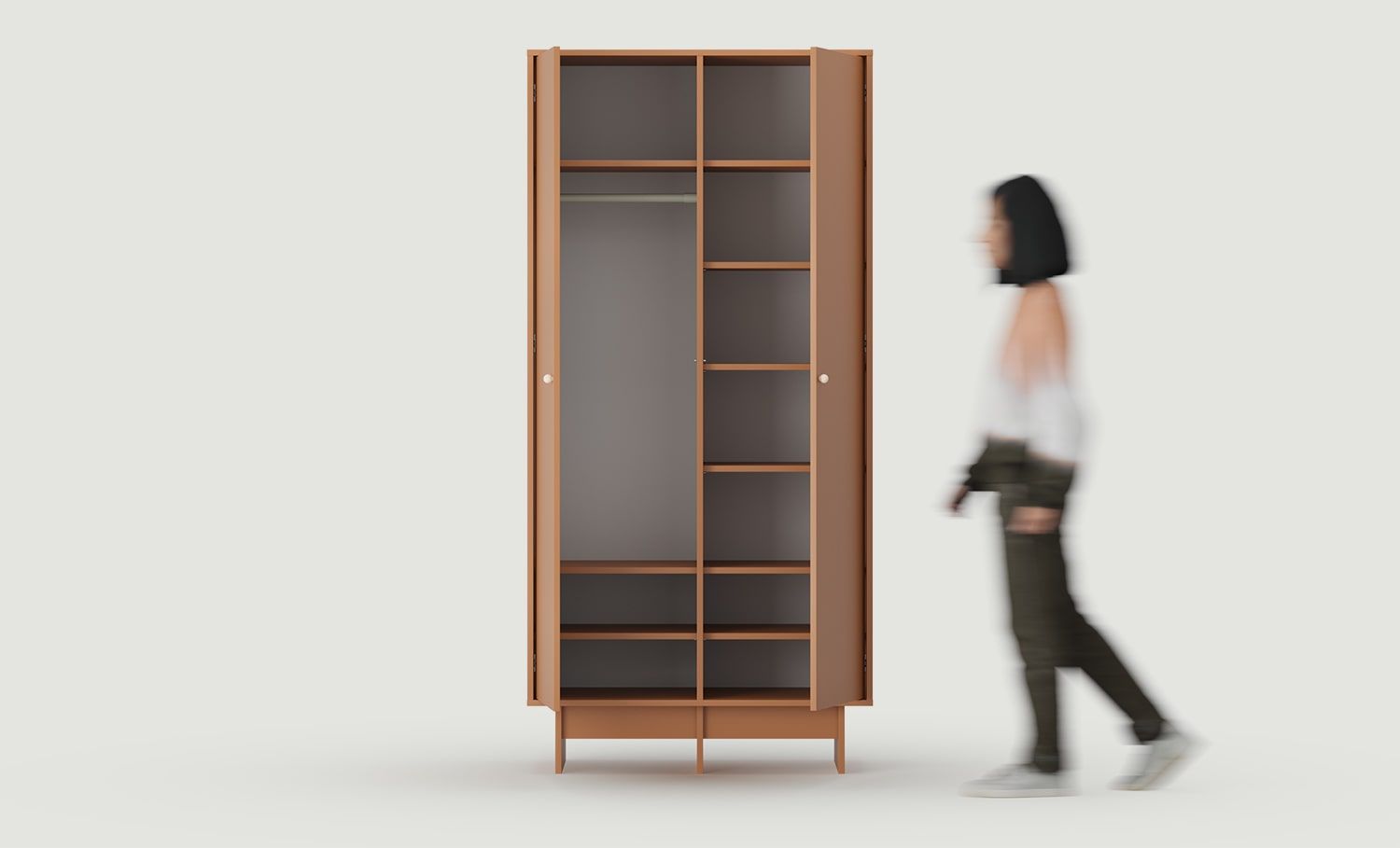 KABE SZK05 tiefer Kleiderschrank mit JAPANDI-Stange
Farbe: Sahara Deep
Griff: Kugelgriff aus Holz KD