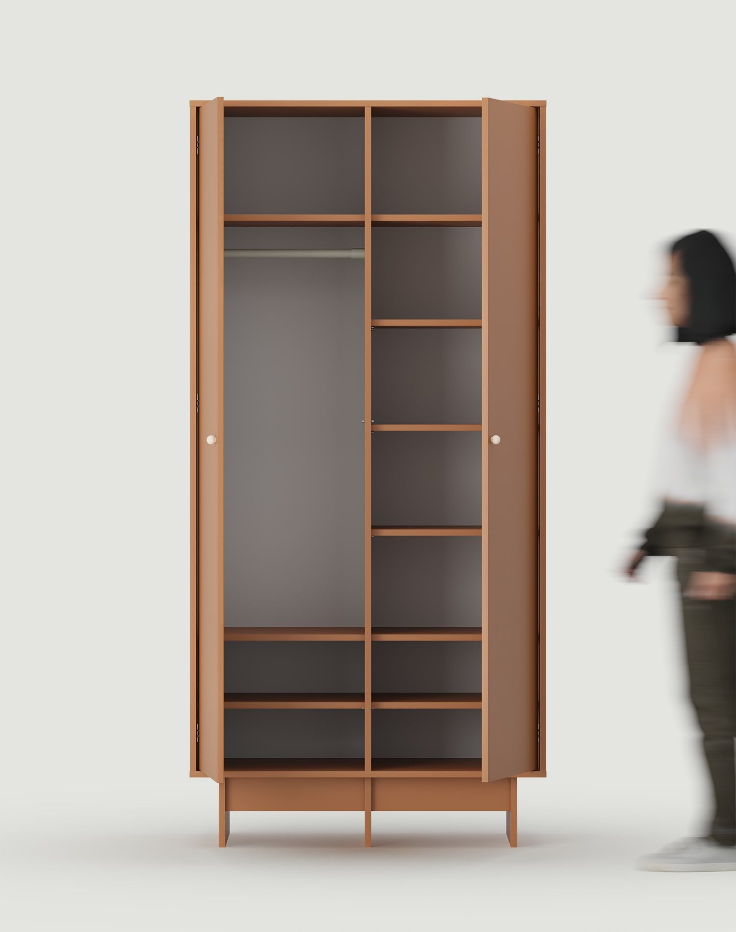 Tiefer Schrank mit Kleiderstange im JAPANDI-Stil KABE SZK05