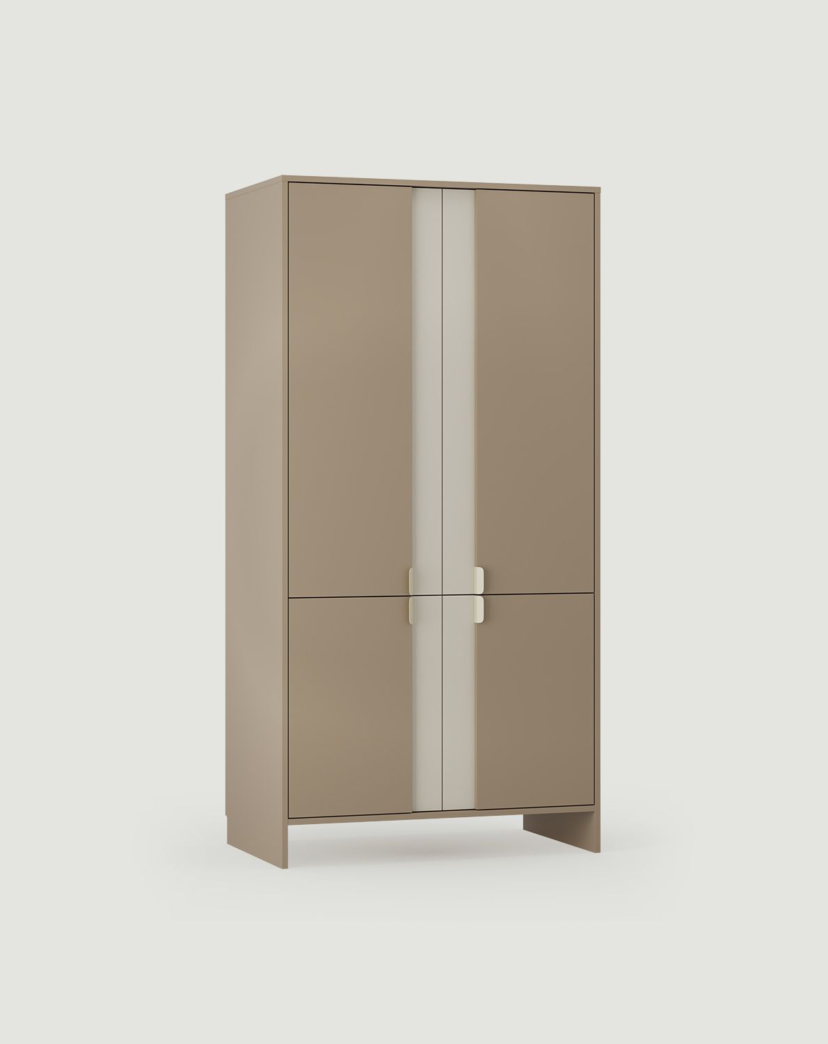 LAYERS zwei Stangen tiefer Kleiderschrank LAY71
Farbe: Cappuccino
Farbe der Front: Milky Way
Griff: Griff LAYERS 110 Milky Way
                            