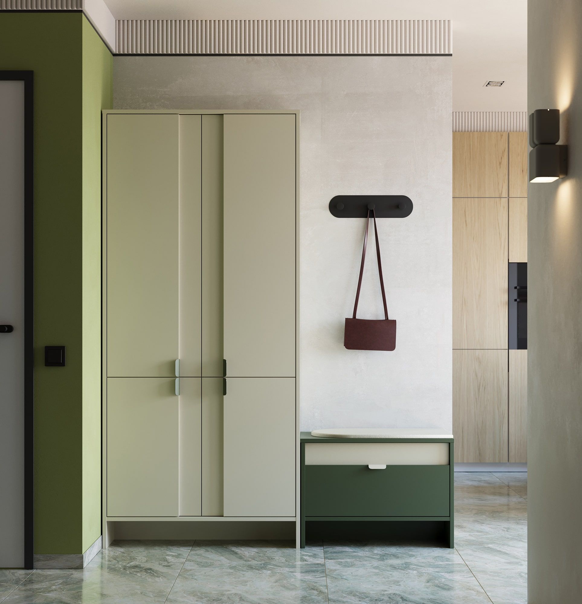 LAYERS Tiefgarderobe mit Stange LAY69
Farbe: Milky Way
Farbe der Front: Milky Way
Griff: LAYERS 110 Griff Cypress grün